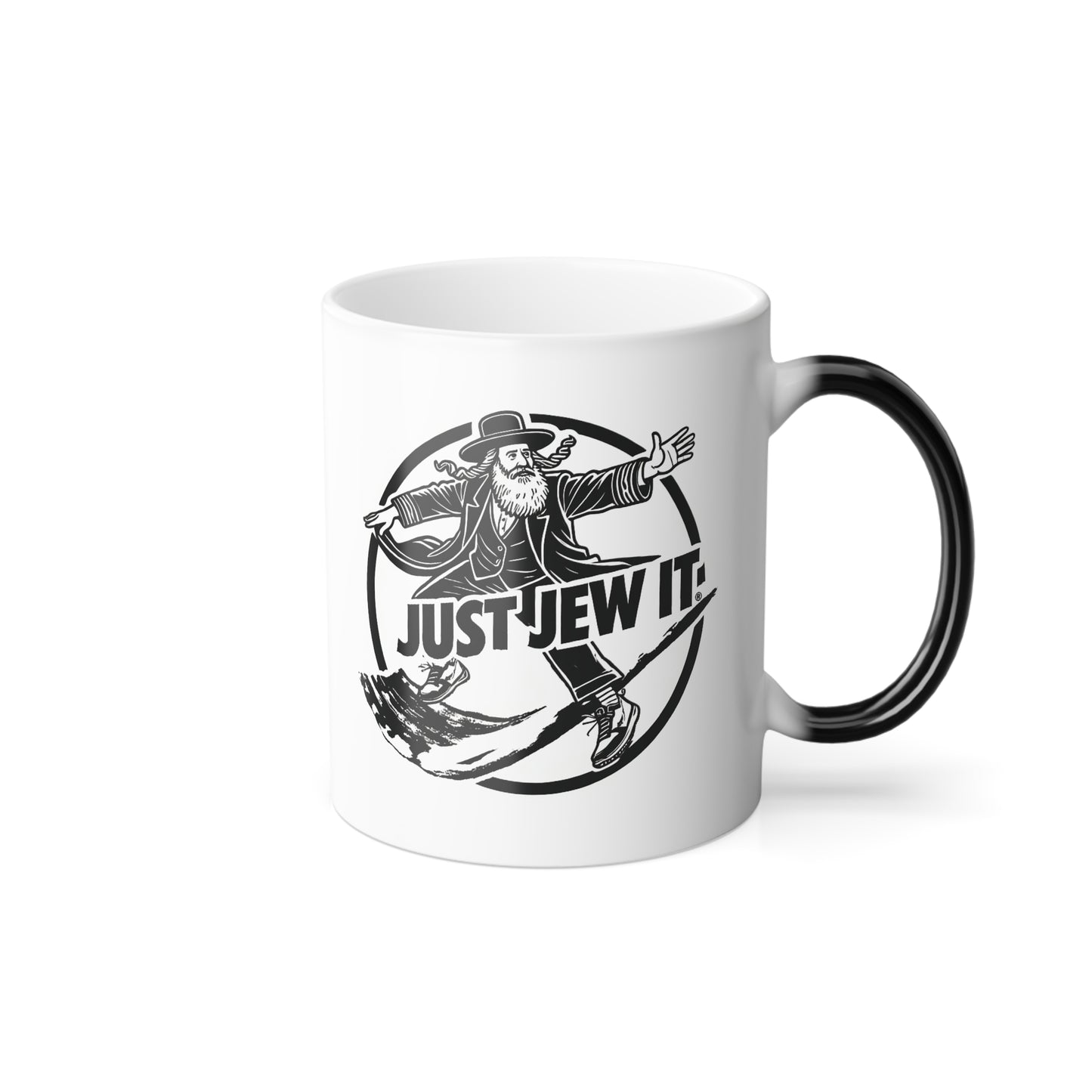 Color Morphing Mug, Rabbi in Tennis Shoes Just Jew It® Shofar Mug, Coffee Cup, Jewish Gift, Novelty Tea Mug, Heat Sensitive Cup, Unique