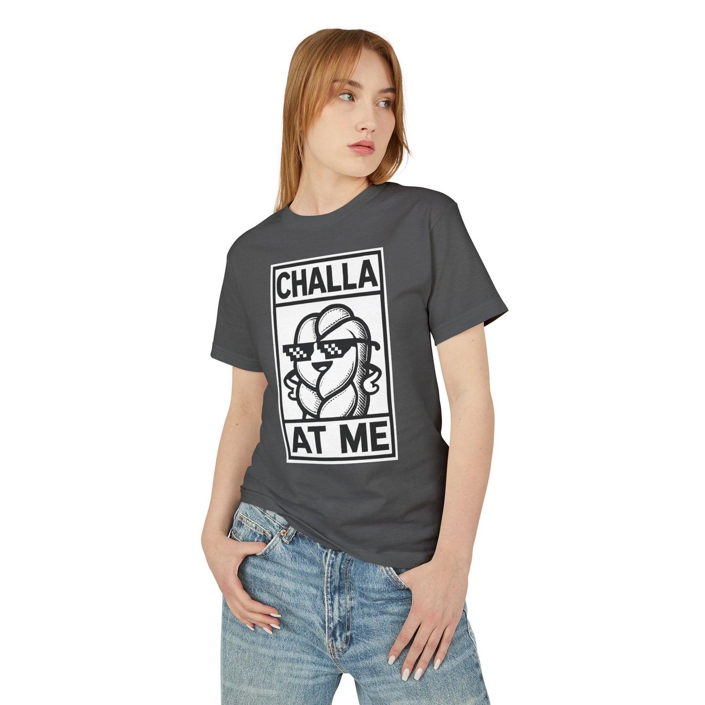 Challa At Me T-Shirt, Jewish Pun Tee, Challah Bread Shirt, Funny Jewish Gift, Unisex Heavy Cotton Top, Jewish Foodie Apparel
