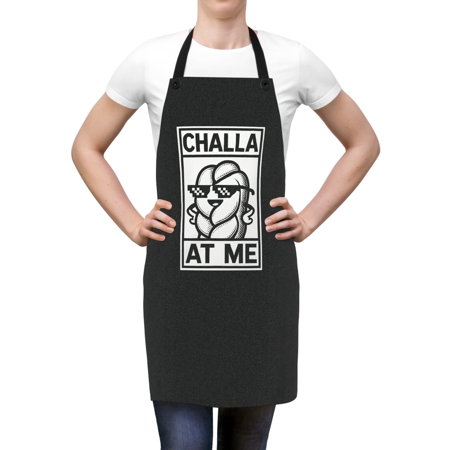 Challa at Me Black Kitchen Apron Gift - Perfect for Bakers, Chefs, Home Cooks, Jewish Holidays, Gifts for Moms