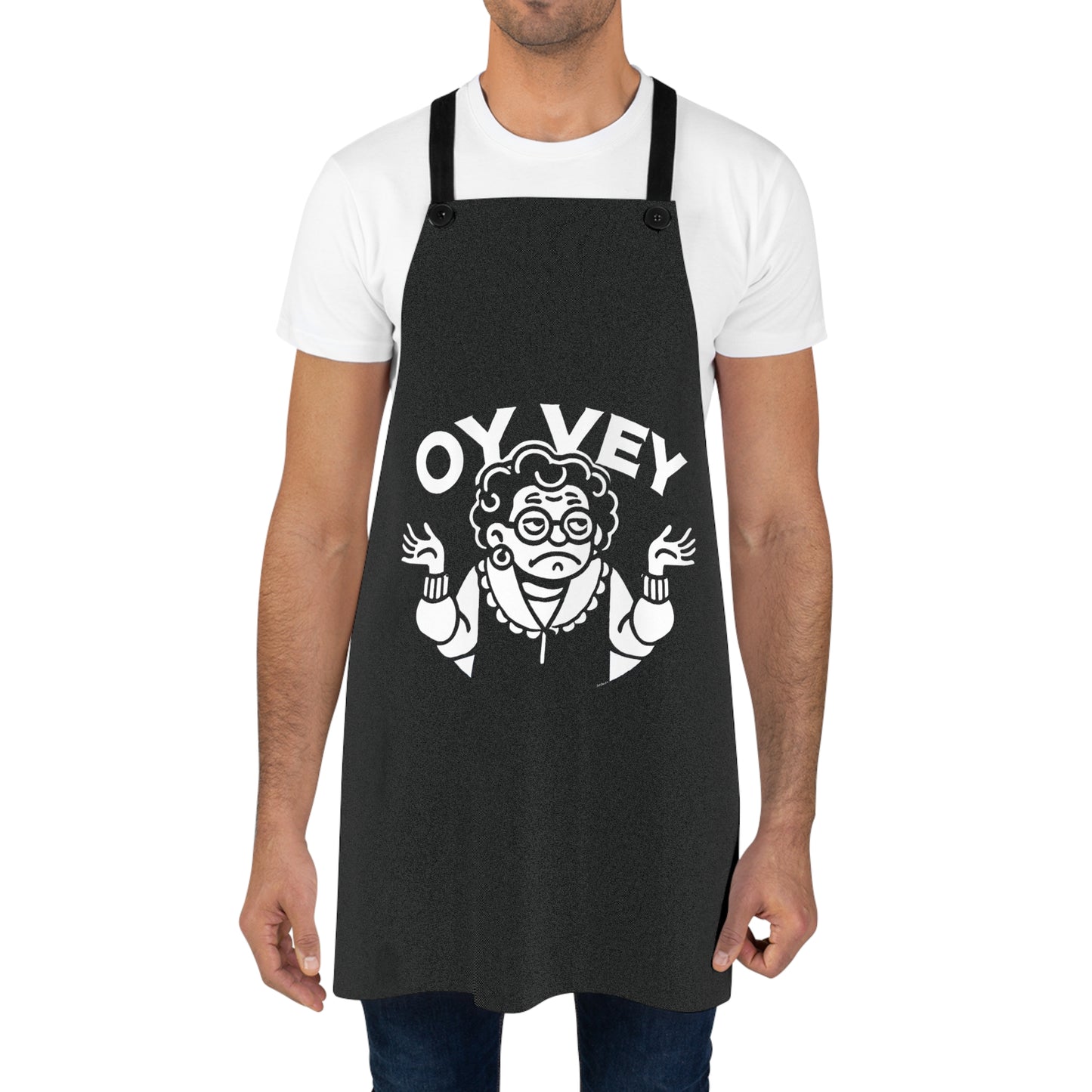 Oy Vey All Day Black Kitchen Apron Gift - Perfect for Bakers, Chefs, Home Cooks, Jewish Holidays, Gifts for Moms