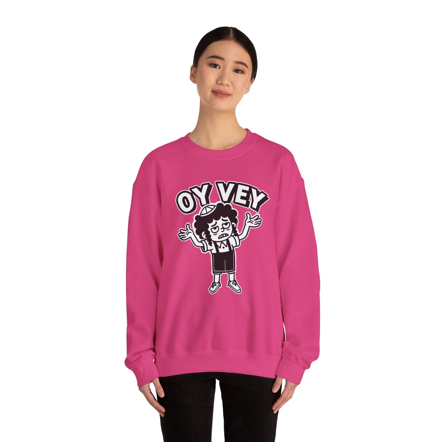Oy Vey Tired Kid - Adult Sweatshirt Funny Gift for Food Lovers, Cozy Crewneck for Everyday Wear, Perfect for Holidays & Casual Events