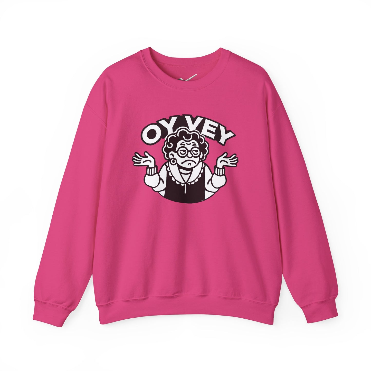 Oy Vey All Day - Granny Shrug Sweater Funny Gift for Food Lovers, Cozy Crewneck for Everyday Wear, Perfect for Holidays & Casual Events