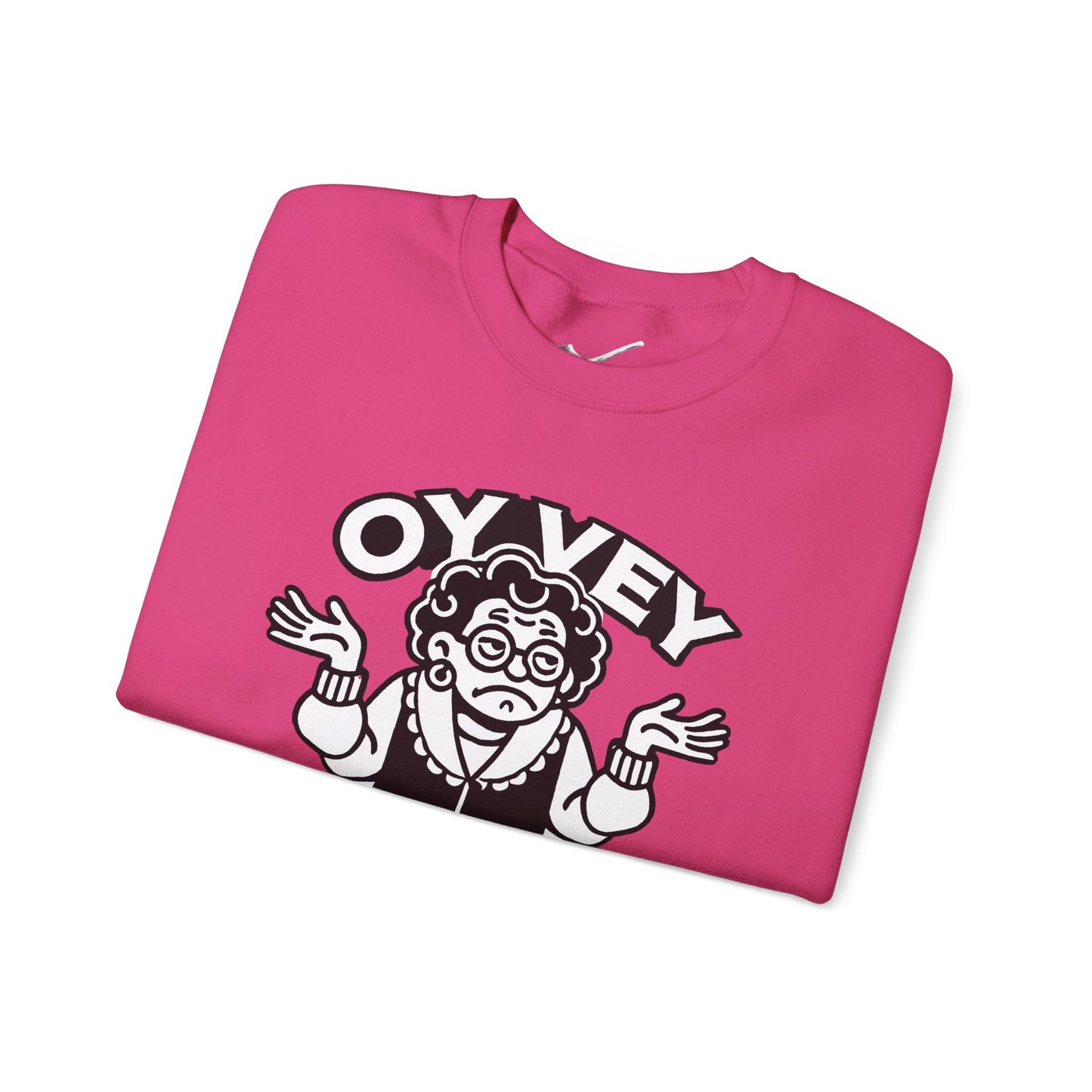 Oy Vey All Day - Granny Shrug Sweater Funny Gift for Food Lovers, Cozy Crewneck for Everyday Wear, Perfect for Holidays & Casual Events