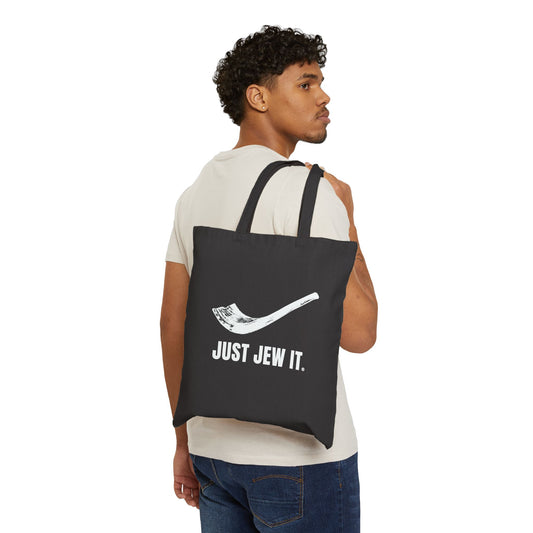 Just Jew It® Shofar - Cotton Canvas Bag, Grocery Shopping, Eco-Friendly Gift, Casual Outing