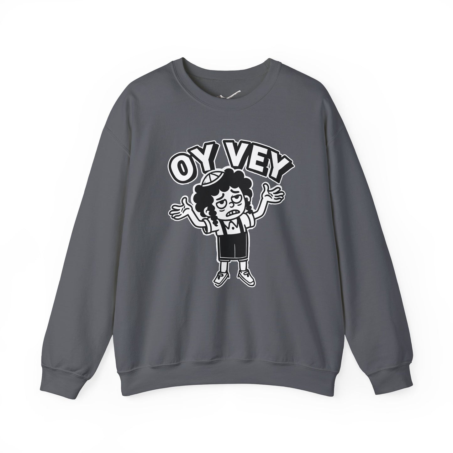 Oy Vey Tired Kid - Adult Sweatshirt Funny Gift for Food Lovers, Cozy Crewneck for Everyday Wear, Perfect for Holidays & Casual Events