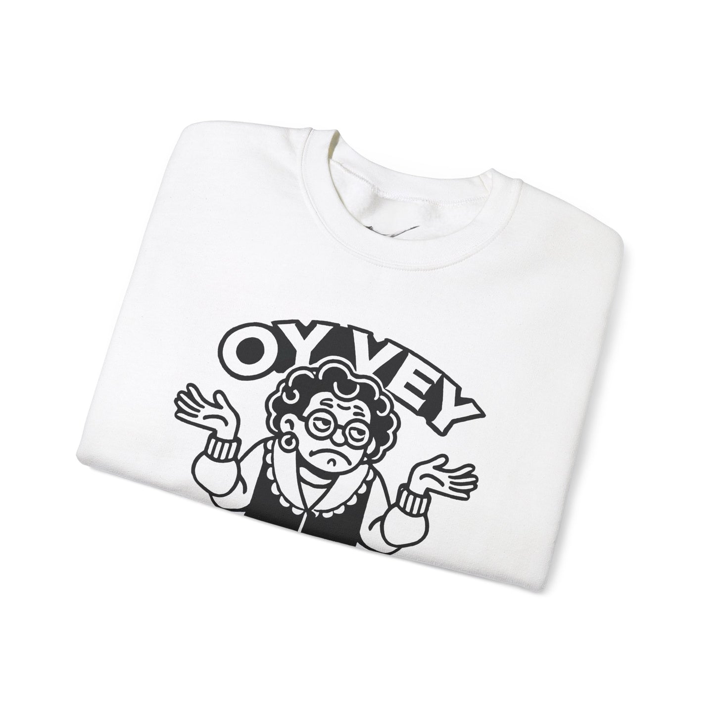Oy Vey All Day - Granny Shrug Sweater Funny Gift for Food Lovers, Cozy Crewneck for Everyday Wear, Perfect for Holidays & Casual Events