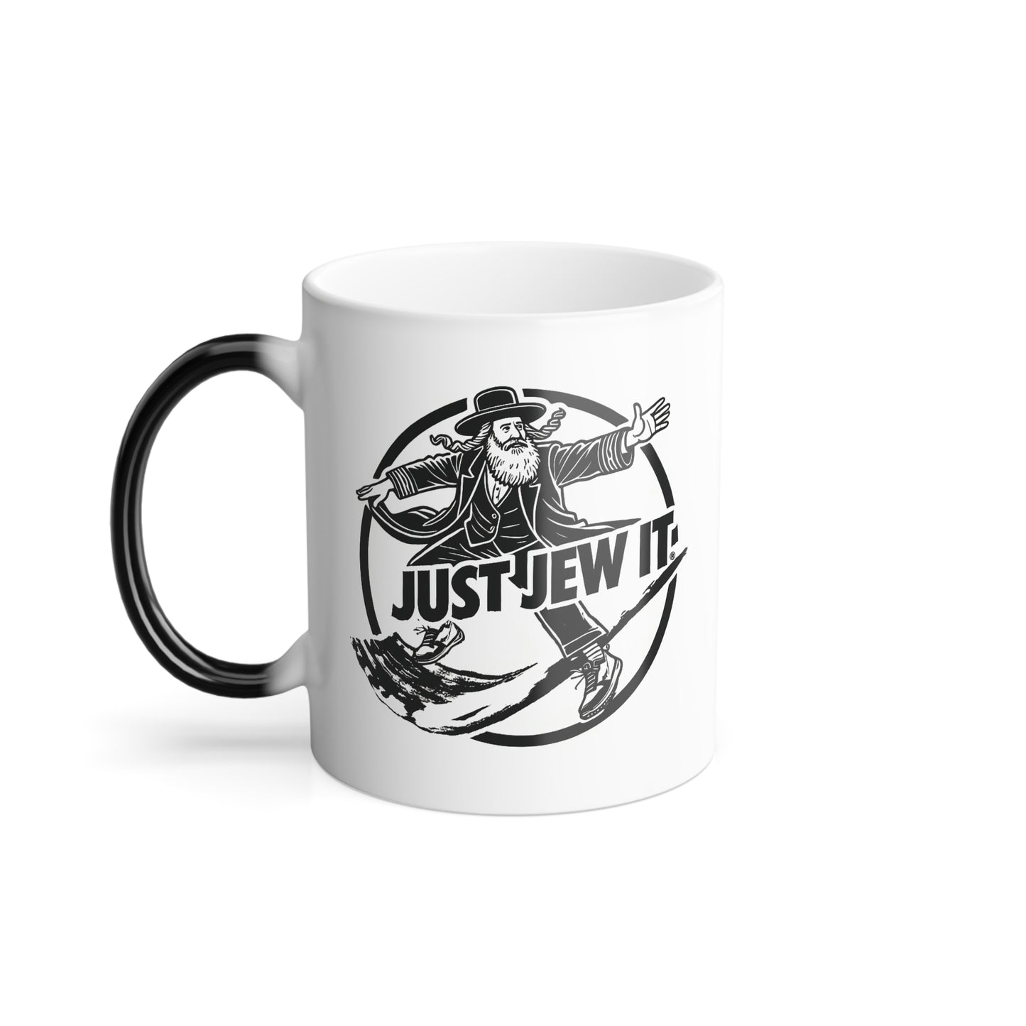 Color Morphing Mug, Rabbi in Tennis Shoes Just Jew It® Shofar Mug, Coffee Cup, Jewish Gift, Novelty Tea Mug, Heat Sensitive Cup, Unique