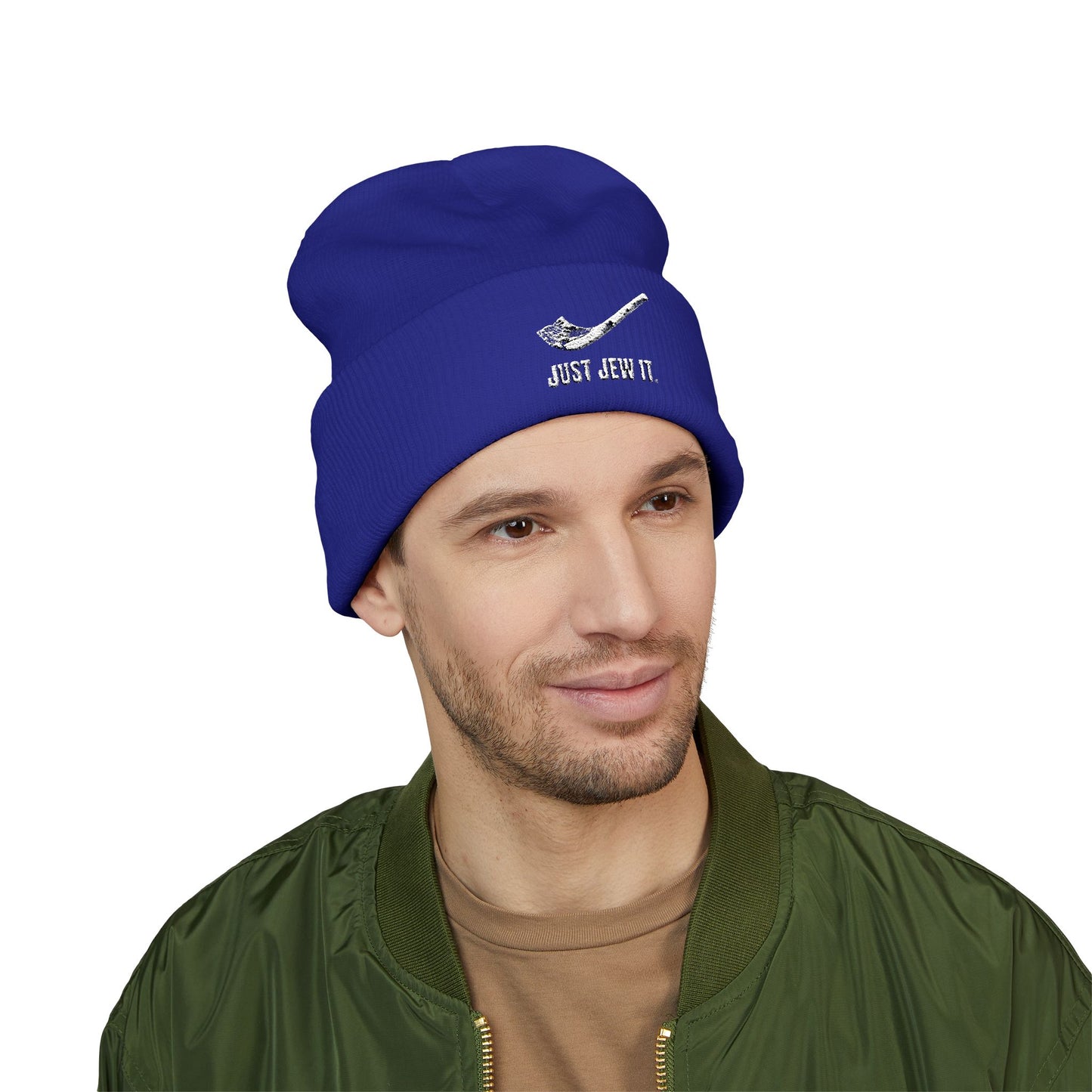 Just Jew It® Classic Cuffed Beanie - Stylish Embroidered Winter Hat
