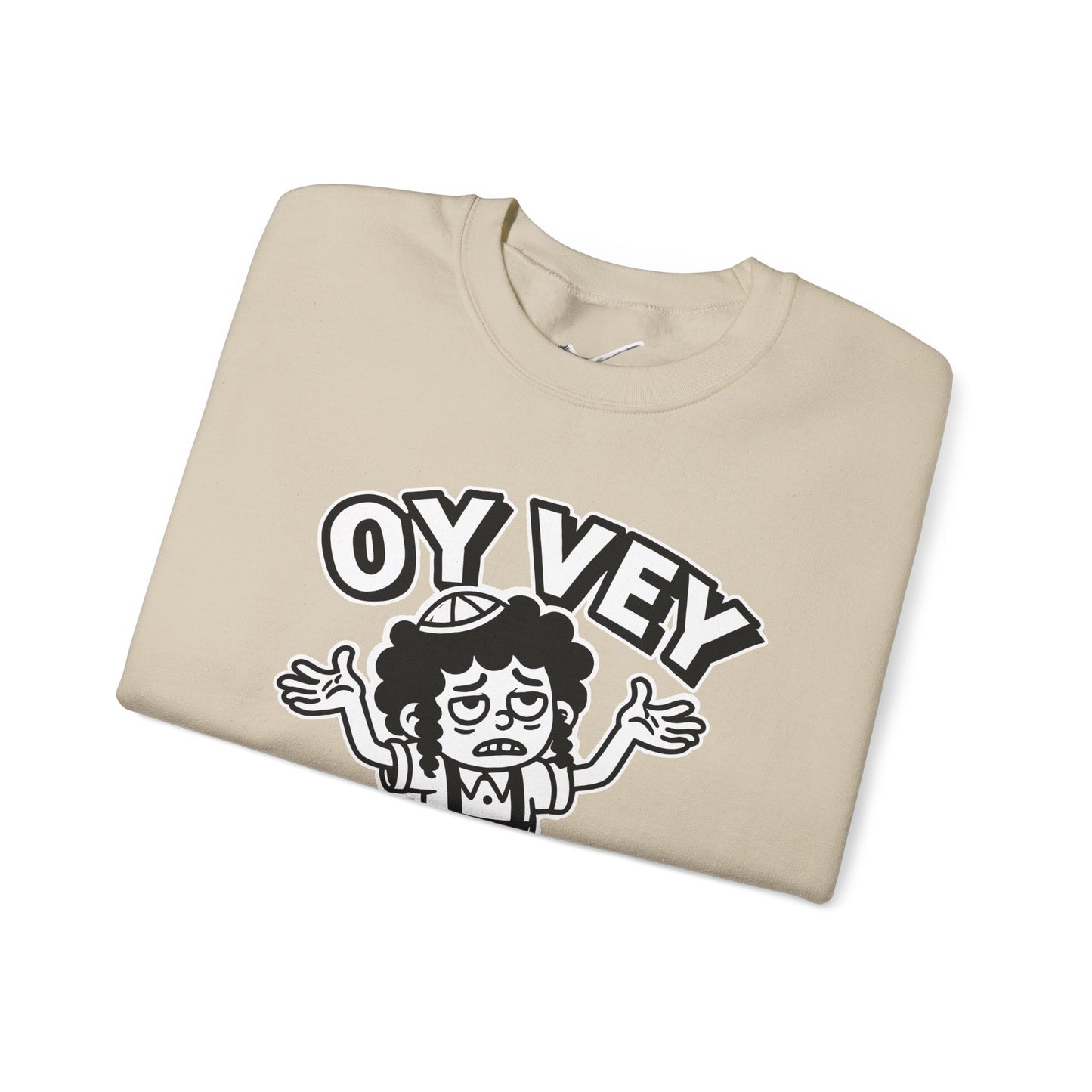 Oy Vey Tired Kid - Adult Sweatshirt Funny Gift for Food Lovers, Cozy Crewneck for Everyday Wear, Perfect for Holidays & Casual Events
