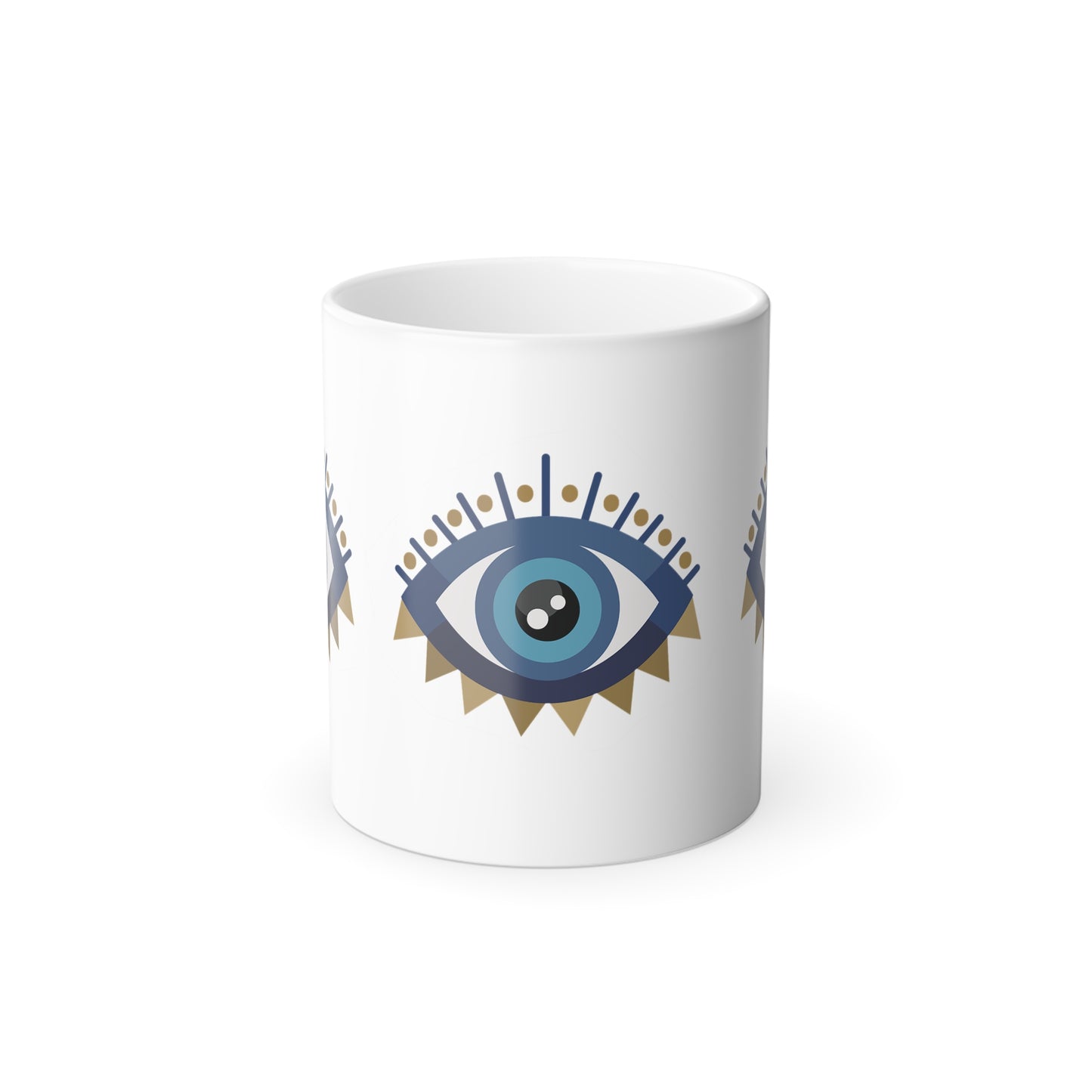 Color Changing Mug, Evil Eye Protection Coffee Cup, Good Luck Charm Mug, Heat Sensitive Cup, Unique Gift for Spiritual Friend, Turkish Evil