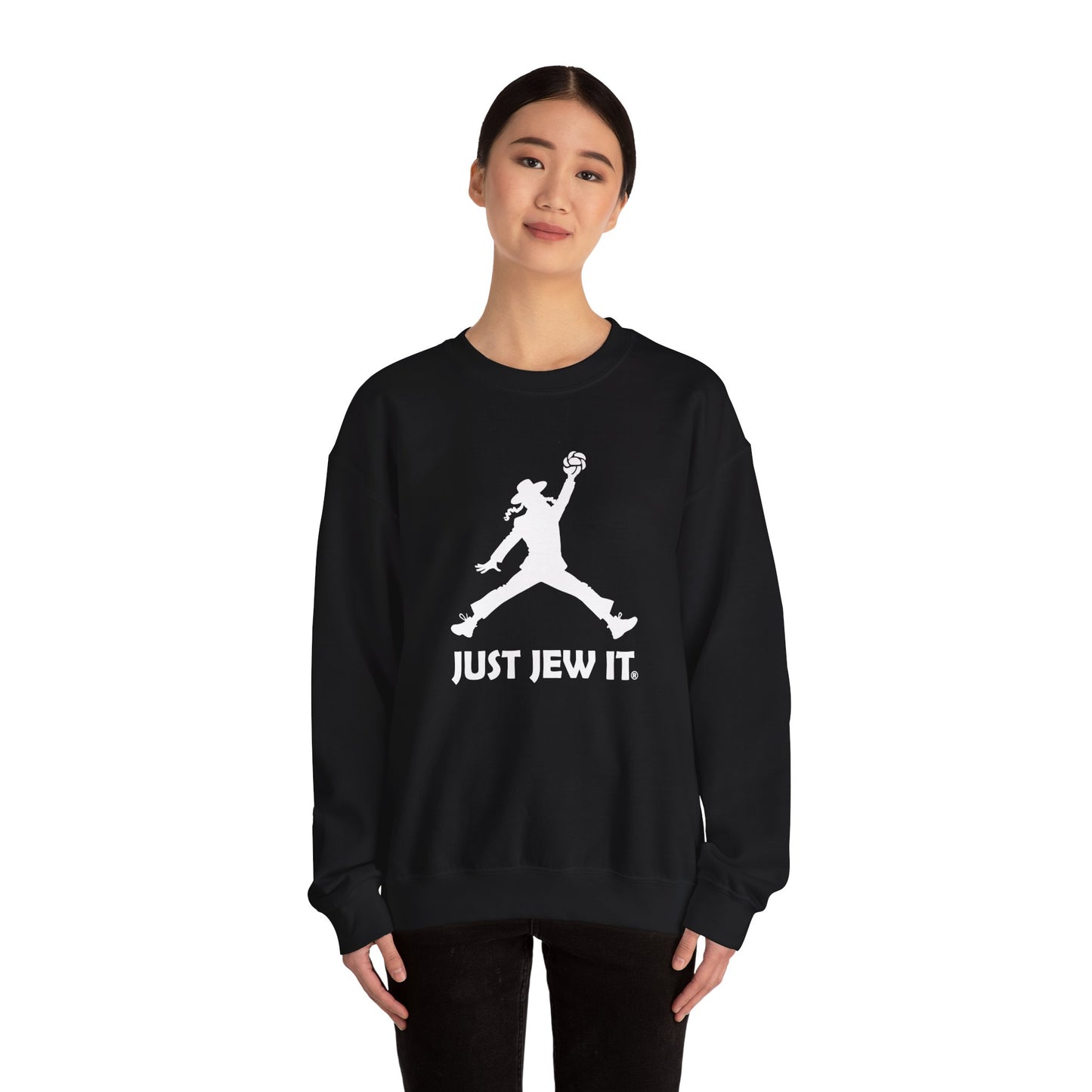 Just Jew It® - Unisex Crewneck Sweatshirt, Comfortable Sweatshirt for Casual Wear, Unique Gift for Jewish Holidays, Sports Apparel, Trendy