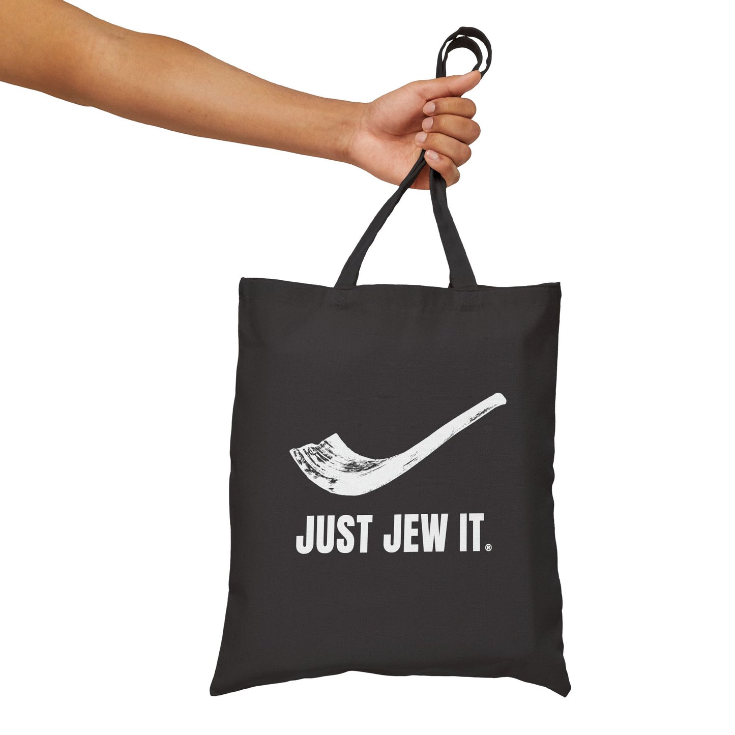 Just Jew It® Shofar - Cotton Canvas Bag, Grocery Shopping, Eco-Friendly Gift, Casual Outing