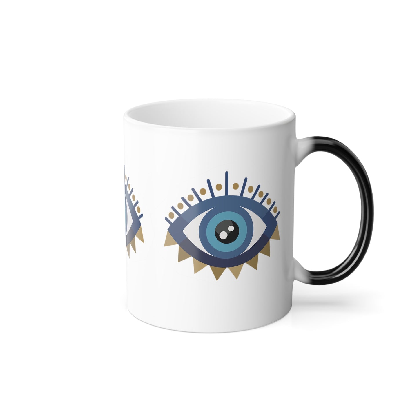 Color Changing Mug, Evil Eye Protection Coffee Cup, Good Luck Charm Mug, Heat Sensitive Cup, Unique Gift for Spiritual Friend, Turkish Evil