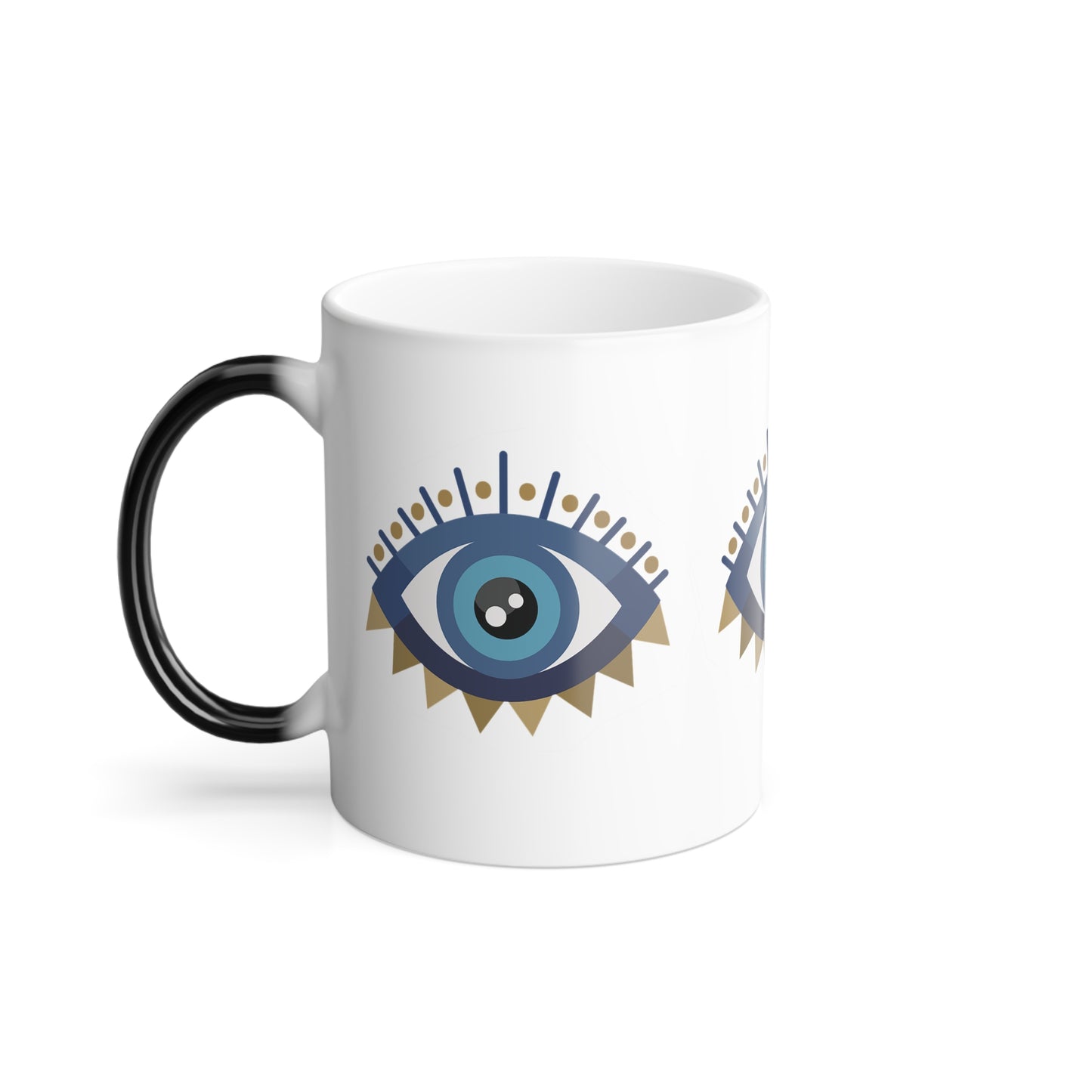 Color Changing Mug, Evil Eye Protection Coffee Cup, Good Luck Charm Mug, Heat Sensitive Cup, Unique Gift for Spiritual Friend, Turkish Evil
