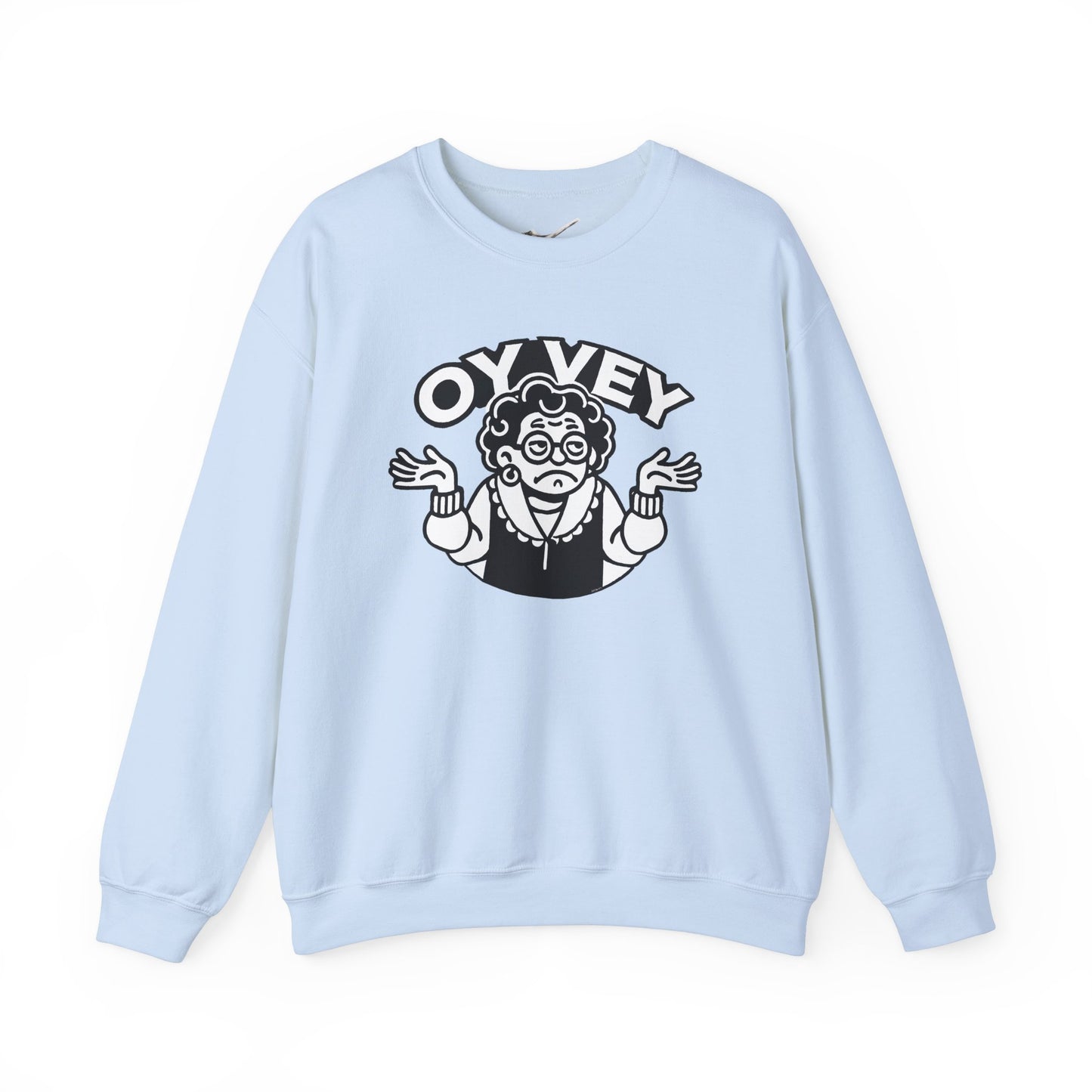 Oy Vey All Day - Granny Shrug Sweater Funny Gift for Food Lovers, Cozy Crewneck for Everyday Wear, Perfect for Holidays & Casual Events
