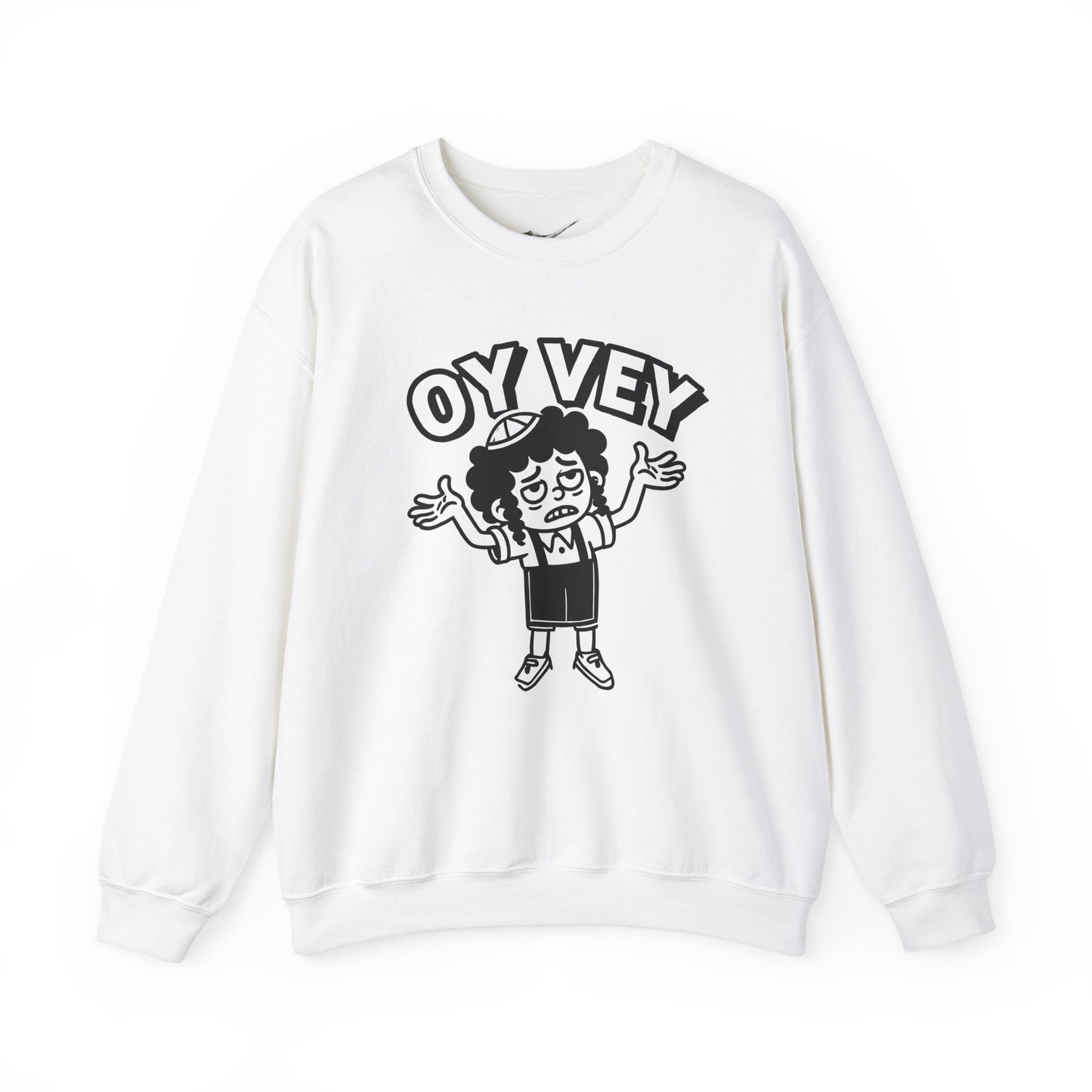 Oy Vey Tired Kid - Adult Sweatshirt Funny Gift for Food Lovers, Cozy Crewneck for Everyday Wear, Perfect for Holidays & Casual Events