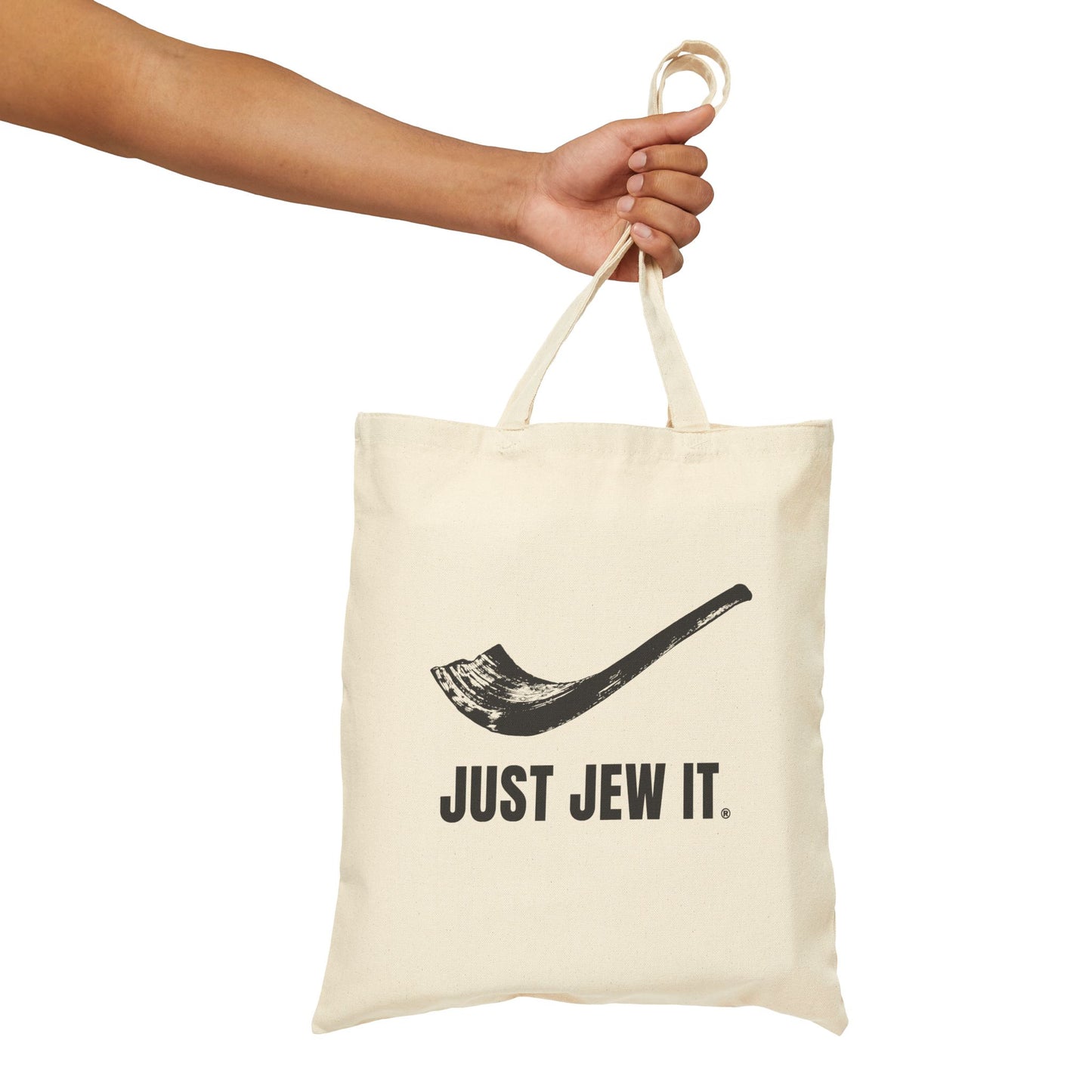 Just Jew It® Shofar - Cotton Canvas Bag, Grocery Shopping, Eco-Friendly Gift, Casual Outing
