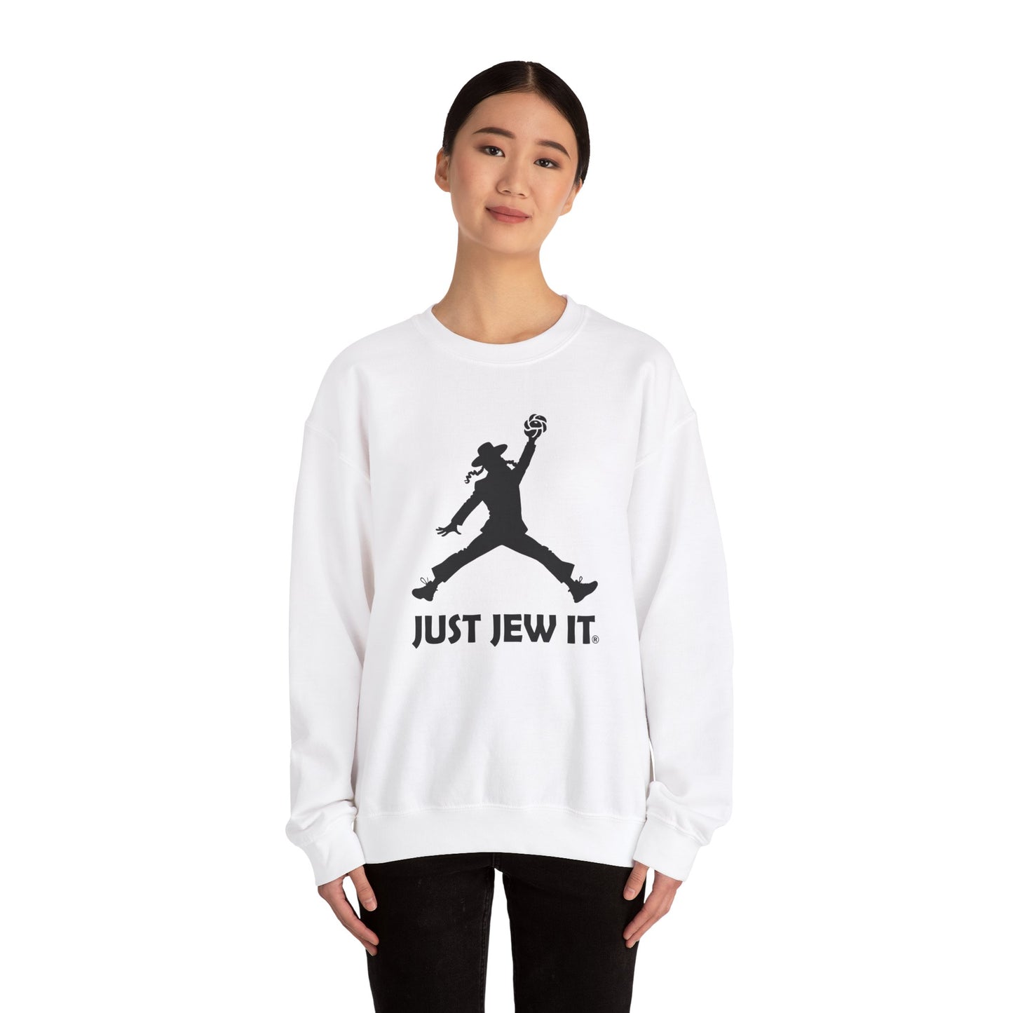 Just Jew It® - Unisex Crewneck Sweatshirt, Comfortable Sweatshirt for Casual Wear, Unique Gift for Jewish Holidays, Sports Apparel, Trendy