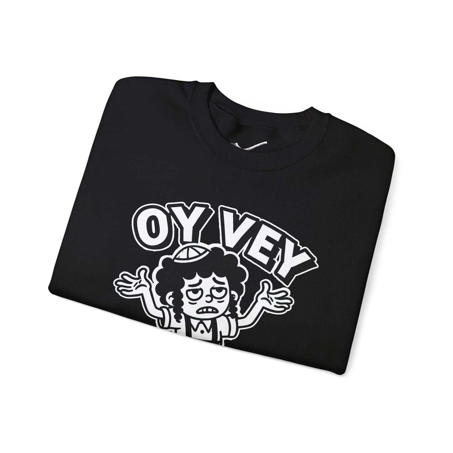 Oy Vey Tired Kid - Adult Sweatshirt Funny Gift for Food Lovers, Cozy Crewneck for Everyday Wear, Perfect for Holidays & Casual Events