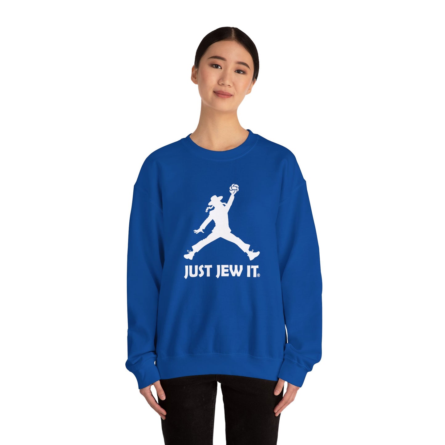 Just Jew It® - Unisex Crewneck Sweatshirt, Comfortable Sweatshirt for Casual Wear, Unique Gift for Jewish Holidays, Sports Apparel, Trendy