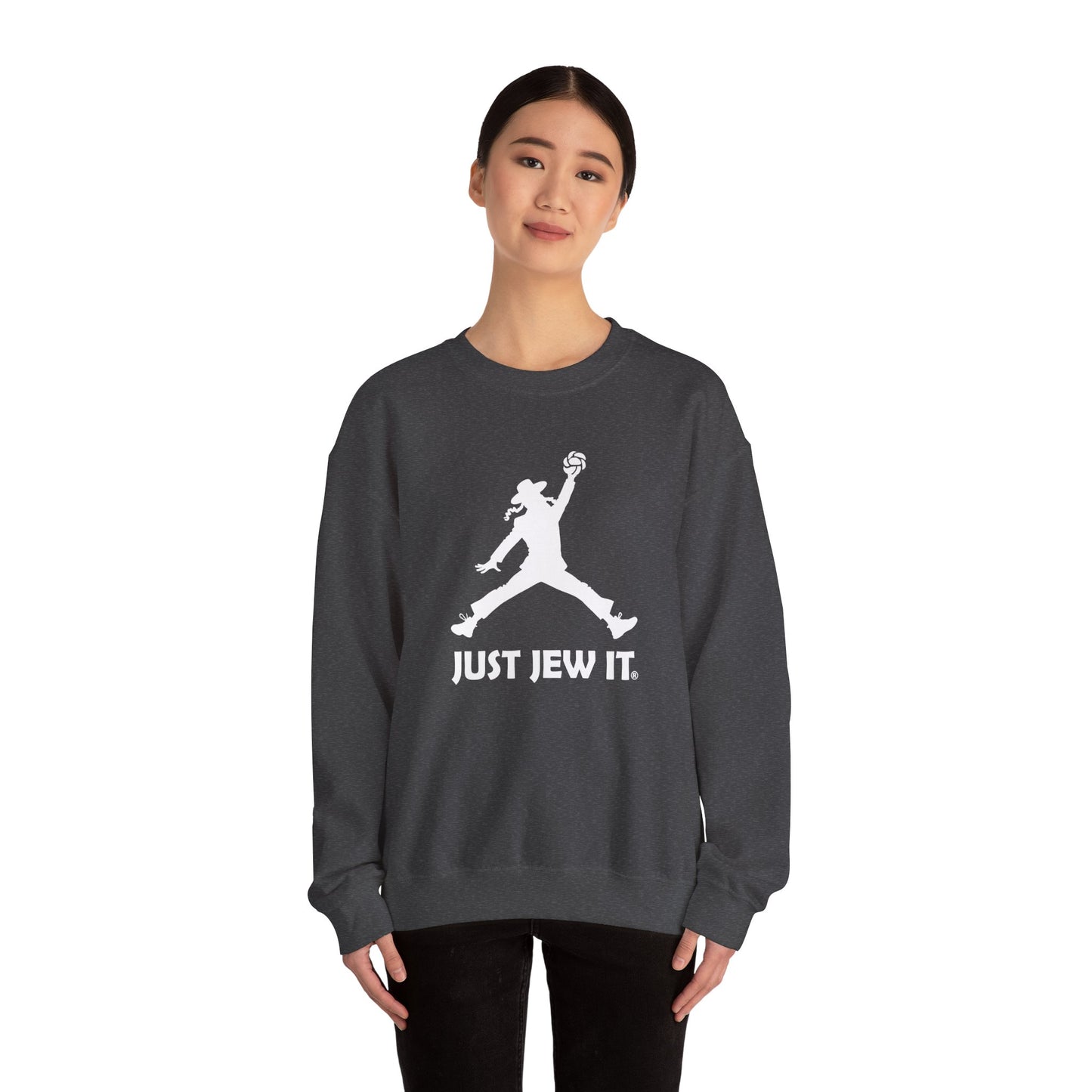 Just Jew It® - Unisex Crewneck Sweatshirt, Comfortable Sweatshirt for Casual Wear, Unique Gift for Jewish Holidays, Sports Apparel, Trendy