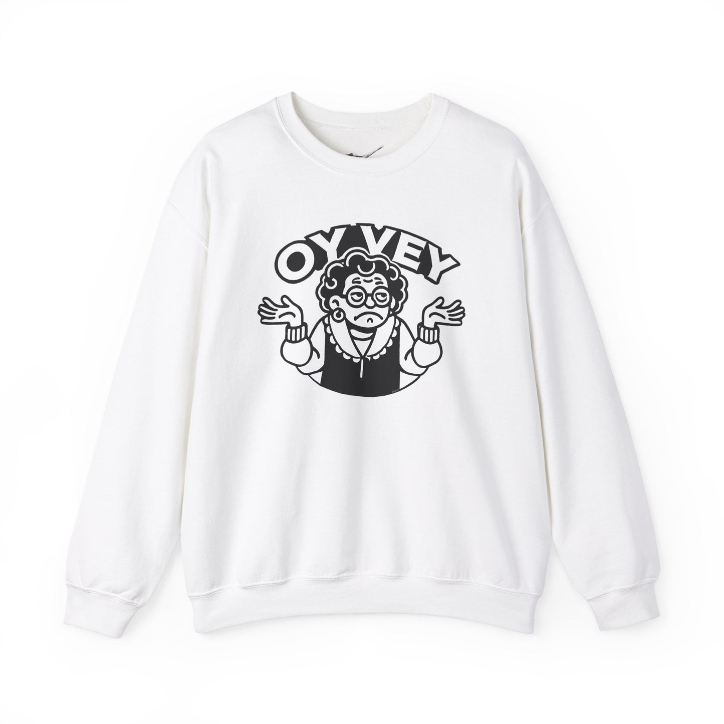 Oy Vey All Day - Granny Shrug Sweater Funny Gift for Food Lovers, Cozy Crewneck for Everyday Wear, Perfect for Holidays & Casual Events
