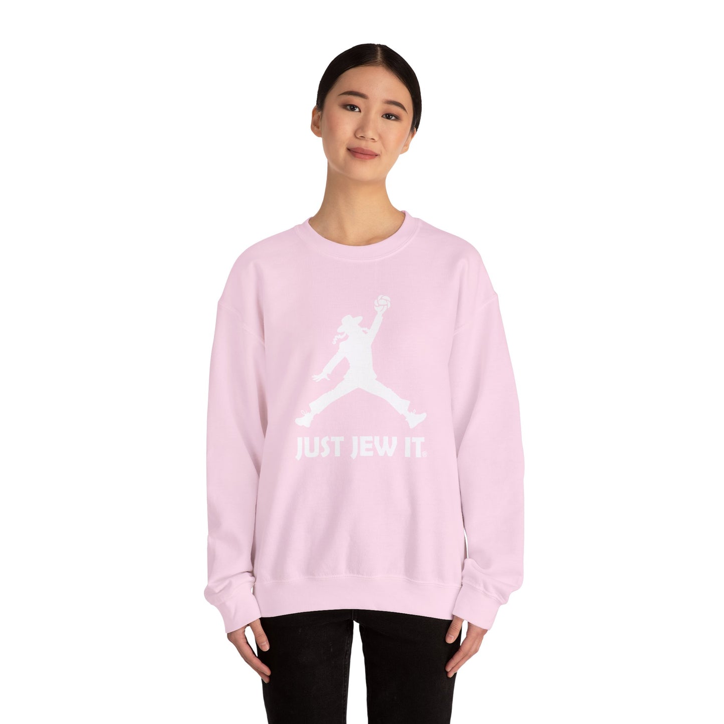 Just Jew It® - Unisex Crewneck Sweatshirt, Comfortable Sweatshirt for Casual Wear, Unique Gift for Jewish Holidays, Sports Apparel, Trendy