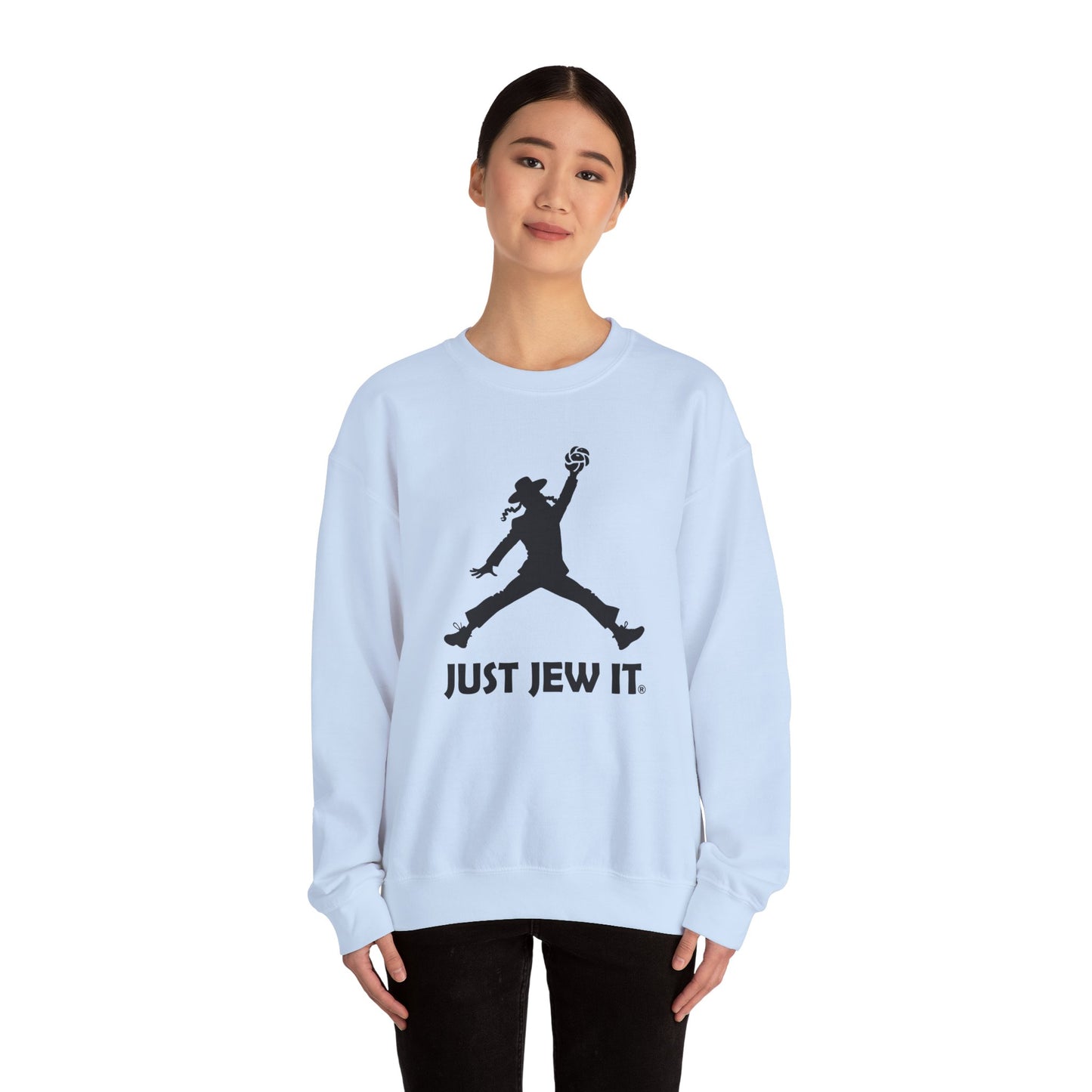 Just Jew It® - Unisex Crewneck Sweatshirt, Comfortable Sweatshirt for Casual Wear, Unique Gift for Jewish Holidays, Sports Apparel, Trendy