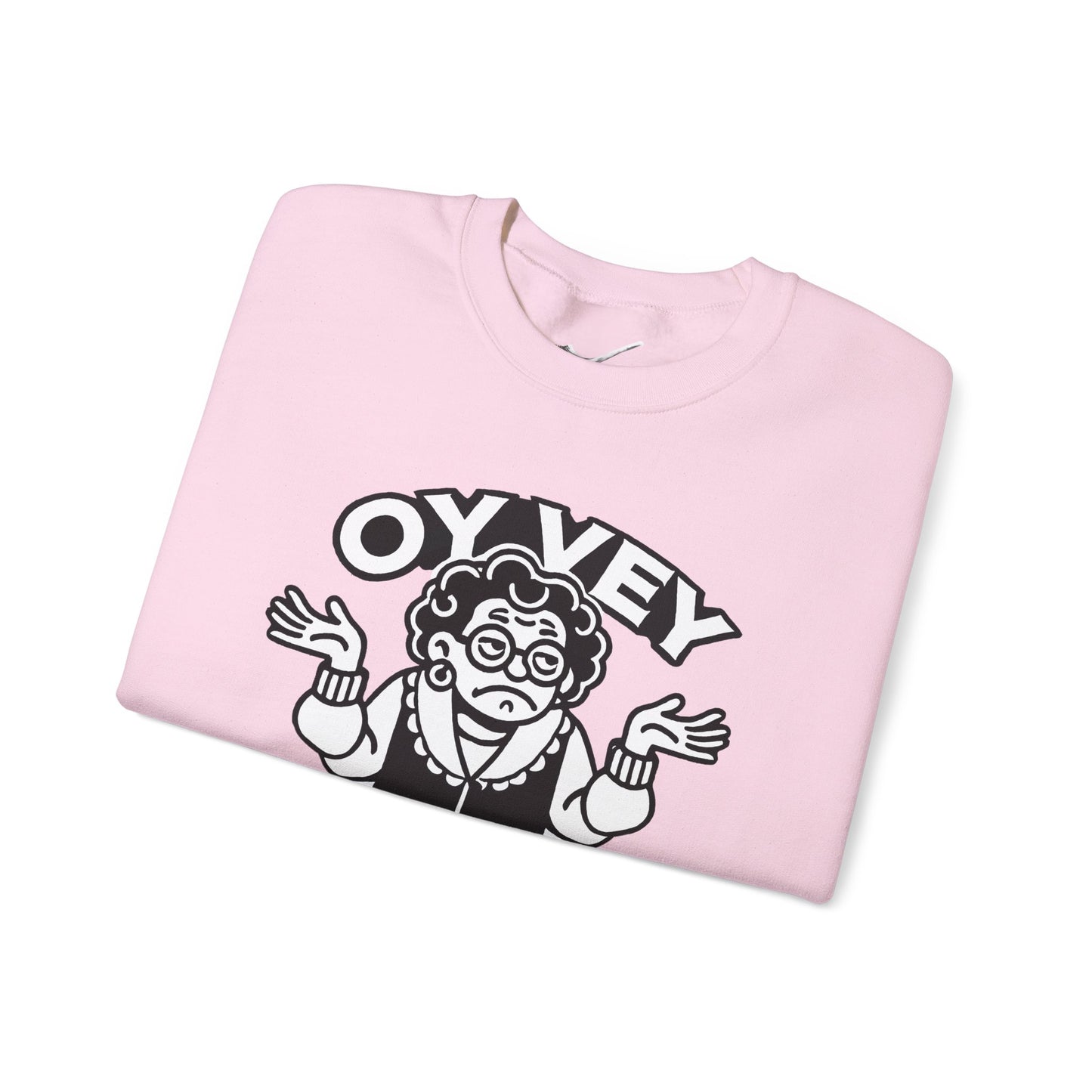 Oy Vey All Day - Granny Shrug Sweater Funny Gift for Food Lovers, Cozy Crewneck for Everyday Wear, Perfect for Holidays & Casual Events