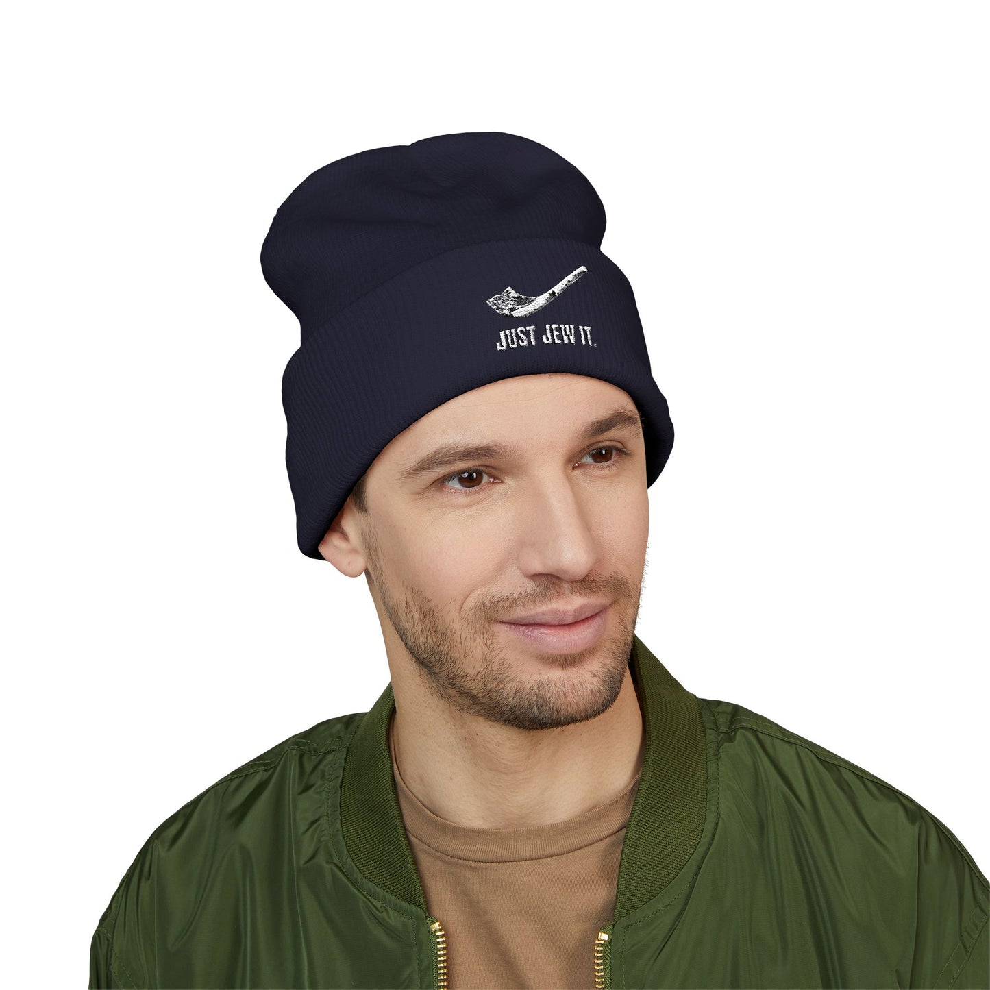 Just Jew It® Classic Cuffed Beanie - Stylish Embroidered Winter Hat