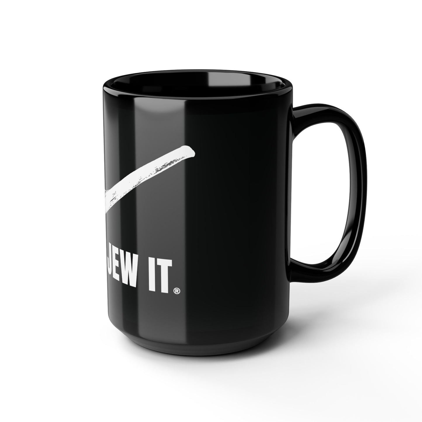 Just Jew It® - Black Mug - Gift for Coffee Lovers, Humor Mug, Kitchen Decor, Office Mug, Unique Gift for Him or Her