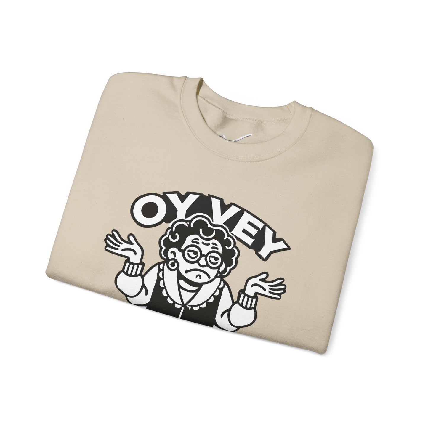 Oy Vey All Day - Granny Shrug Sweater Funny Gift for Food Lovers, Cozy Crewneck for Everyday Wear, Perfect for Holidays & Casual Events