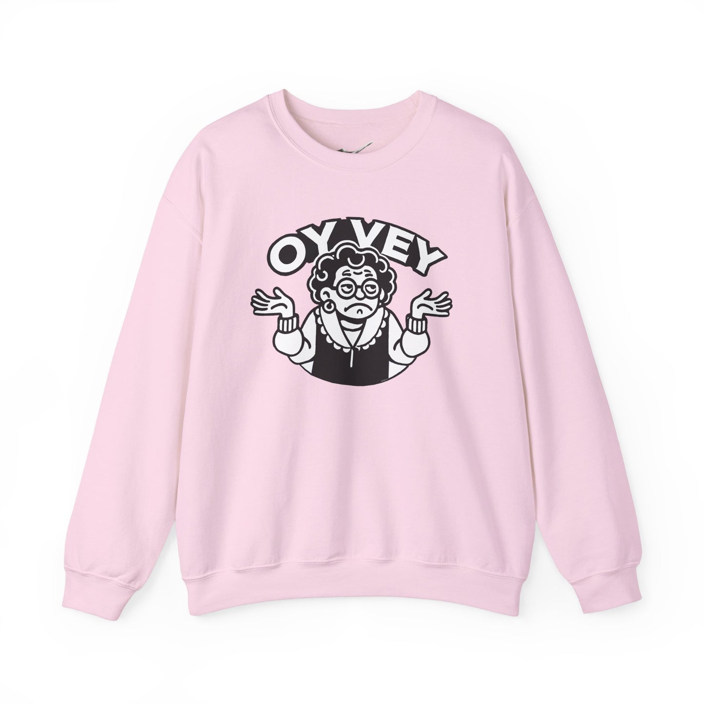 Oy Vey All Day - Granny Shrug Sweater Funny Gift for Food Lovers, Cozy Crewneck for Everyday Wear, Perfect for Holidays & Casual Events