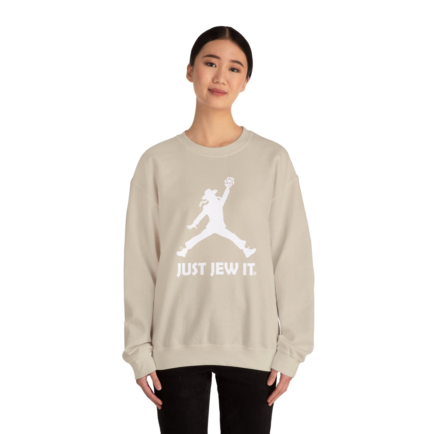 Just Jew It® - Unisex Crewneck Sweatshirt, Comfortable Sweatshirt for Casual Wear, Unique Gift for Jewish Holidays, Sports Apparel, Trendy