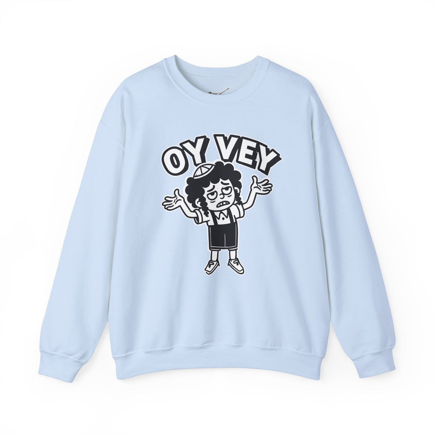 Oy Vey Tired Kid - Adult Sweatshirt Funny Gift for Food Lovers, Cozy Crewneck for Everyday Wear, Perfect for Holidays & Casual Events