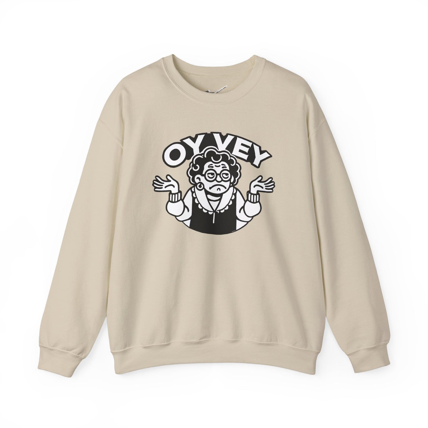 Oy Vey All Day - Granny Shrug Sweater Funny Gift for Food Lovers, Cozy Crewneck for Everyday Wear, Perfect for Holidays & Casual Events