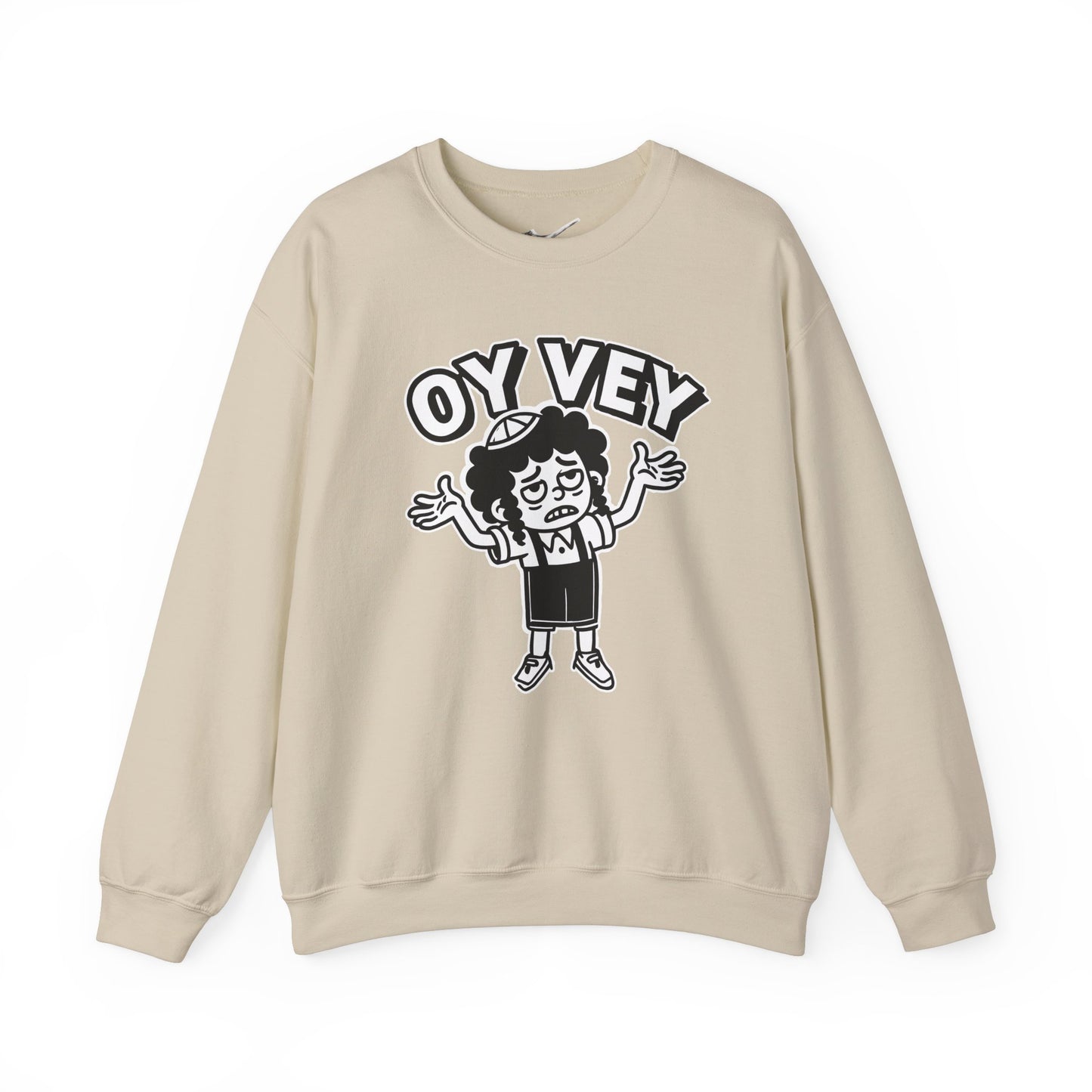 Oy Vey Tired Kid - Adult Sweatshirt Funny Gift for Food Lovers, Cozy Crewneck for Everyday Wear, Perfect for Holidays & Casual Events