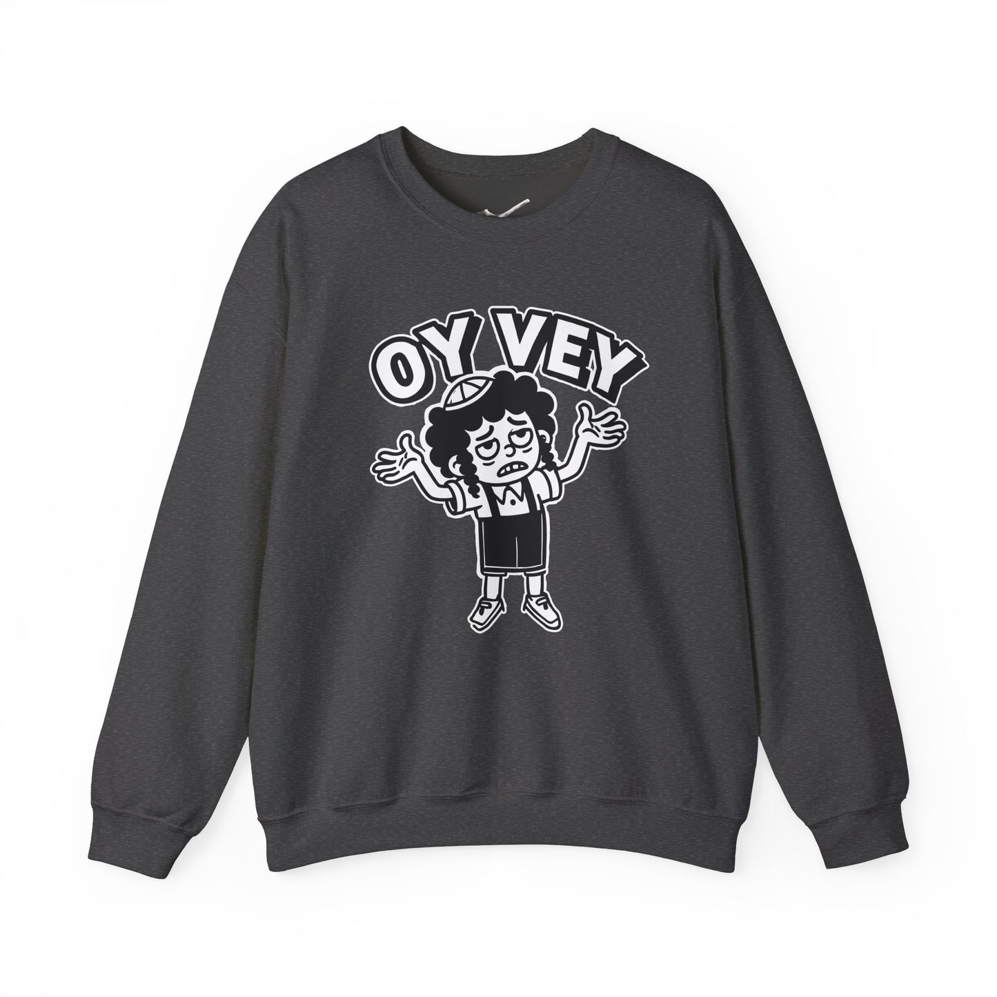 Oy Vey Tired Kid - Adult Sweatshirt Funny Gift for Food Lovers, Cozy Crewneck for Everyday Wear, Perfect for Holidays & Casual Events