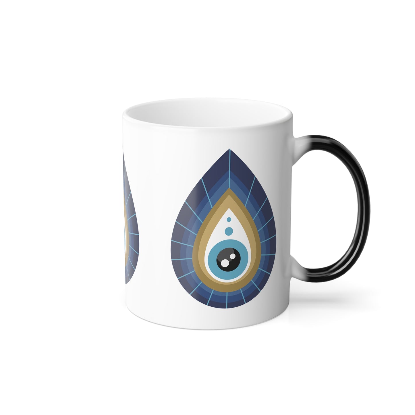 Color Changing Mug.  Evil Eye Protection Coffee Cup.  Good Luck Charm Mug, Heat Sensitive Cup, Unique Gift for Spiritual Friend.