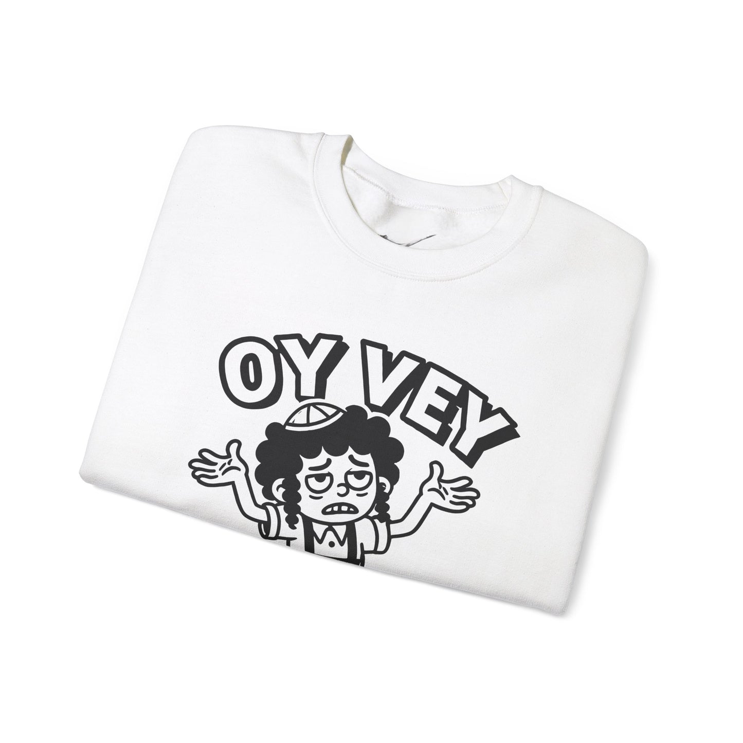 Oy Vey Tired Kid - Adult Sweatshirt Funny Gift for Food Lovers, Cozy Crewneck for Everyday Wear, Perfect for Holidays & Casual Events