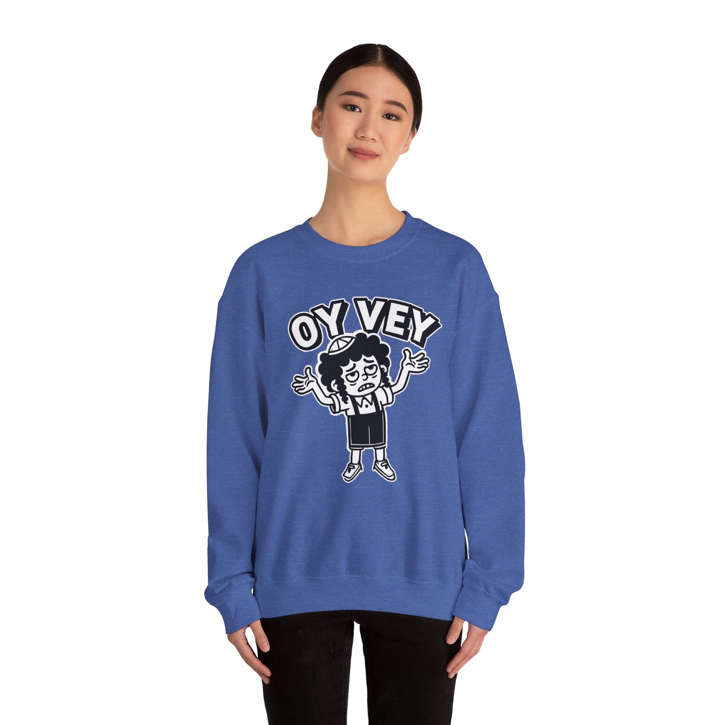 Oy Vey Tired Kid - Adult Sweatshirt Funny Gift for Food Lovers, Cozy Crewneck for Everyday Wear, Perfect for Holidays & Casual Events