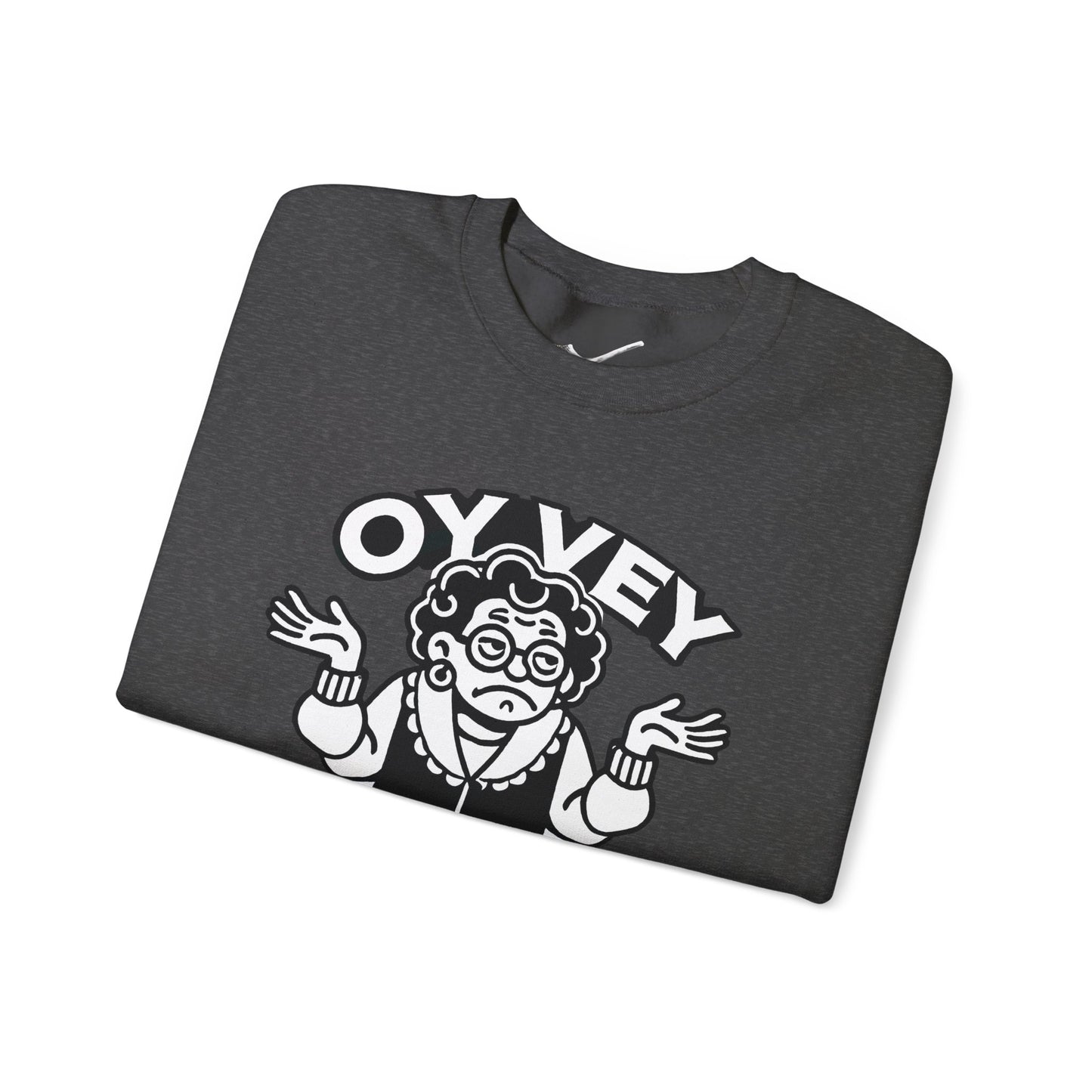 Oy Vey All Day - Granny Shrug Sweater Funny Gift for Food Lovers, Cozy Crewneck for Everyday Wear, Perfect for Holidays & Casual Events