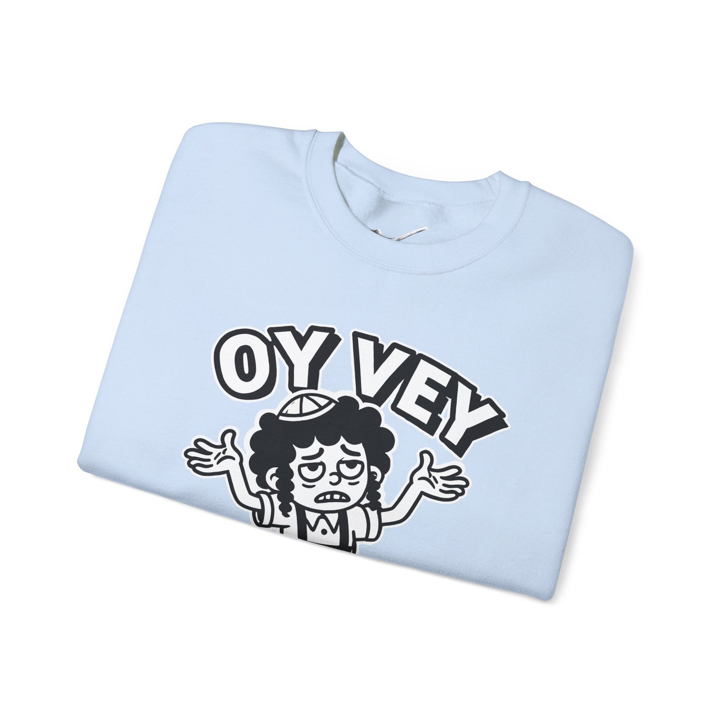 Oy Vey Tired Kid - Adult Sweatshirt Funny Gift for Food Lovers, Cozy Crewneck for Everyday Wear, Perfect for Holidays & Casual Events