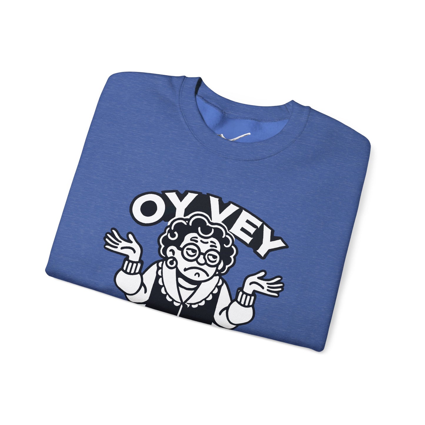 Oy Vey All Day - Granny Shrug Sweater Funny Gift for Food Lovers, Cozy Crewneck for Everyday Wear, Perfect for Holidays & Casual Events