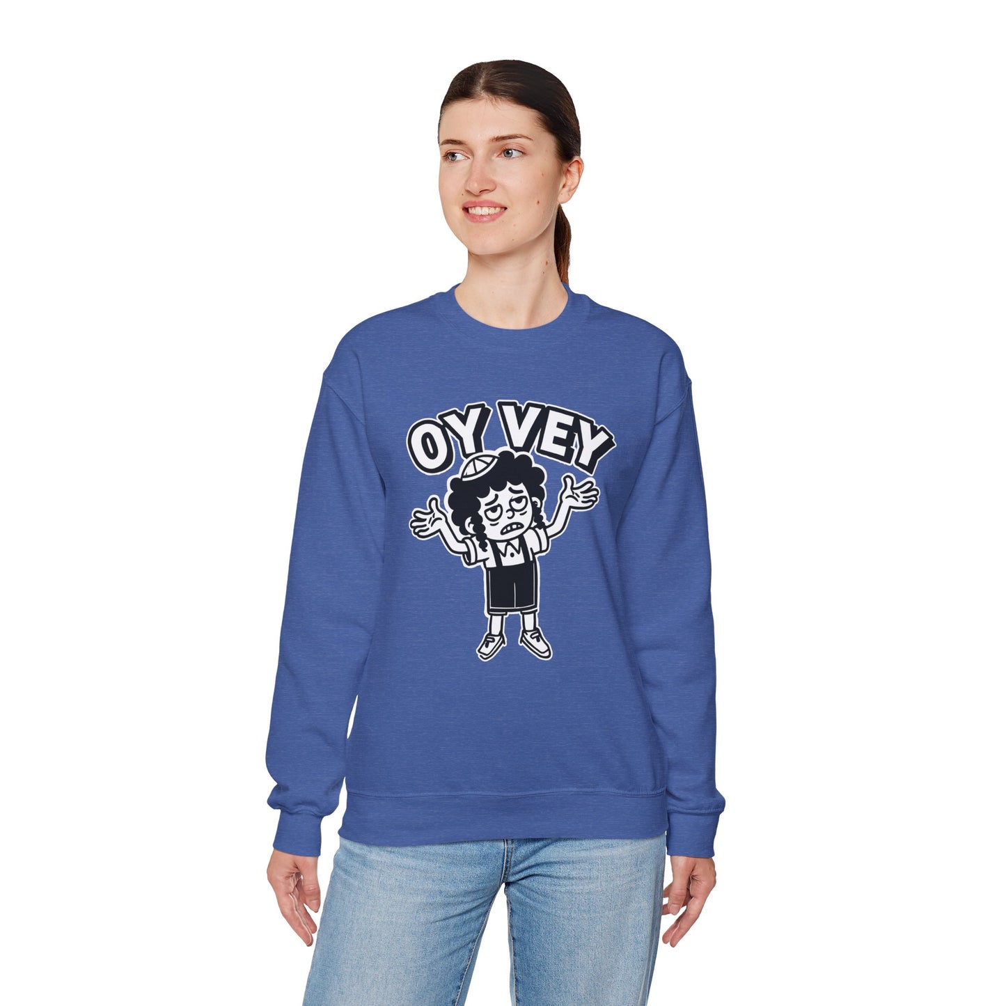 Oy Vey Tired Kid - Adult Sweatshirt Funny Gift for Food Lovers, Cozy Crewneck for Everyday Wear, Perfect for Holidays & Casual Events