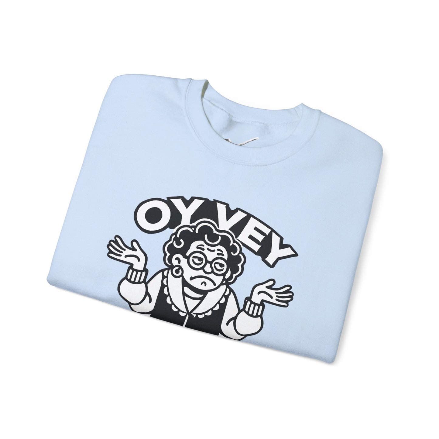 Oy Vey All Day - Granny Shrug Sweater Funny Gift for Food Lovers, Cozy Crewneck for Everyday Wear, Perfect for Holidays & Casual Events