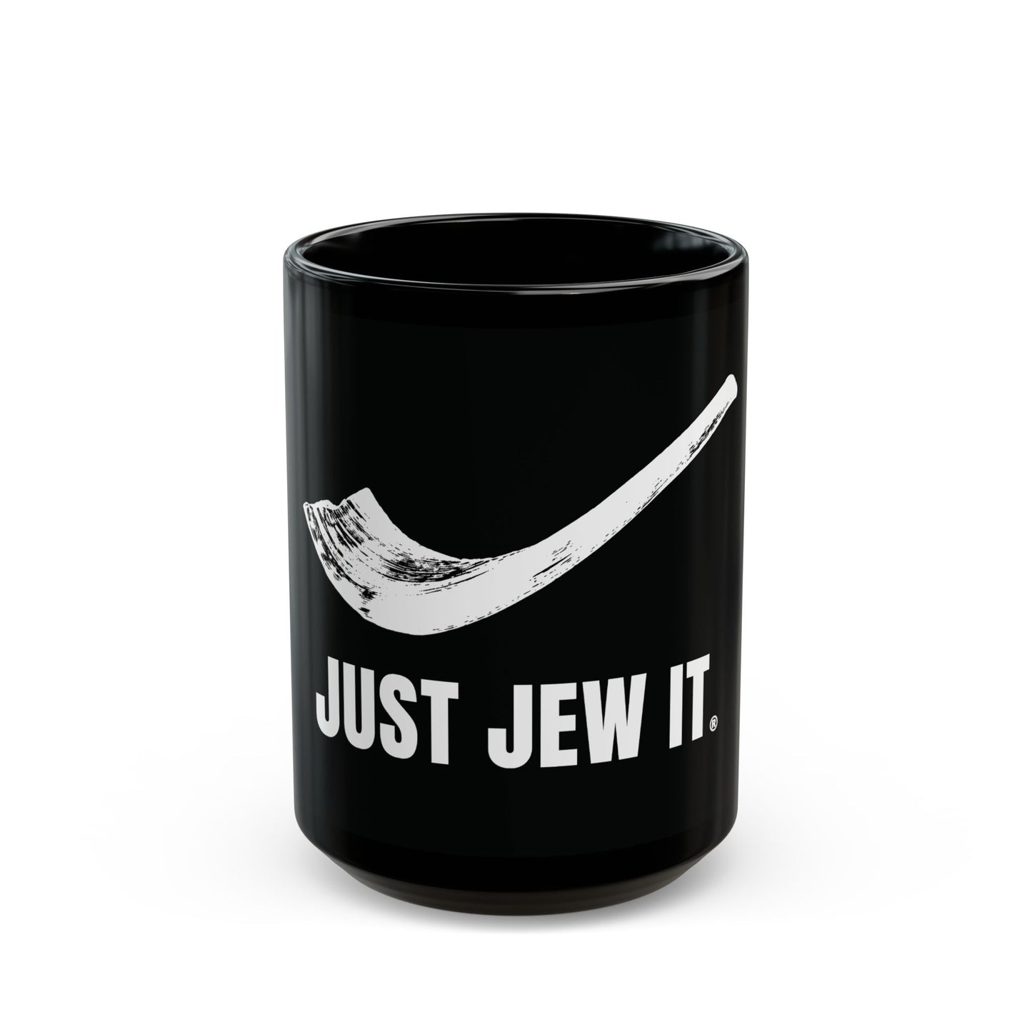 Just Jew It® - Black Mug - Gift for Coffee Lovers, Humor Mug, Kitchen Decor, Office Mug, Unique Gift for Him or Her