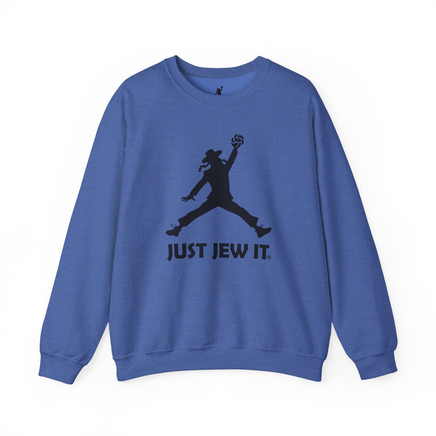 Just Jew It® Official Sweatshirt - Jumping Man with Challa Bread