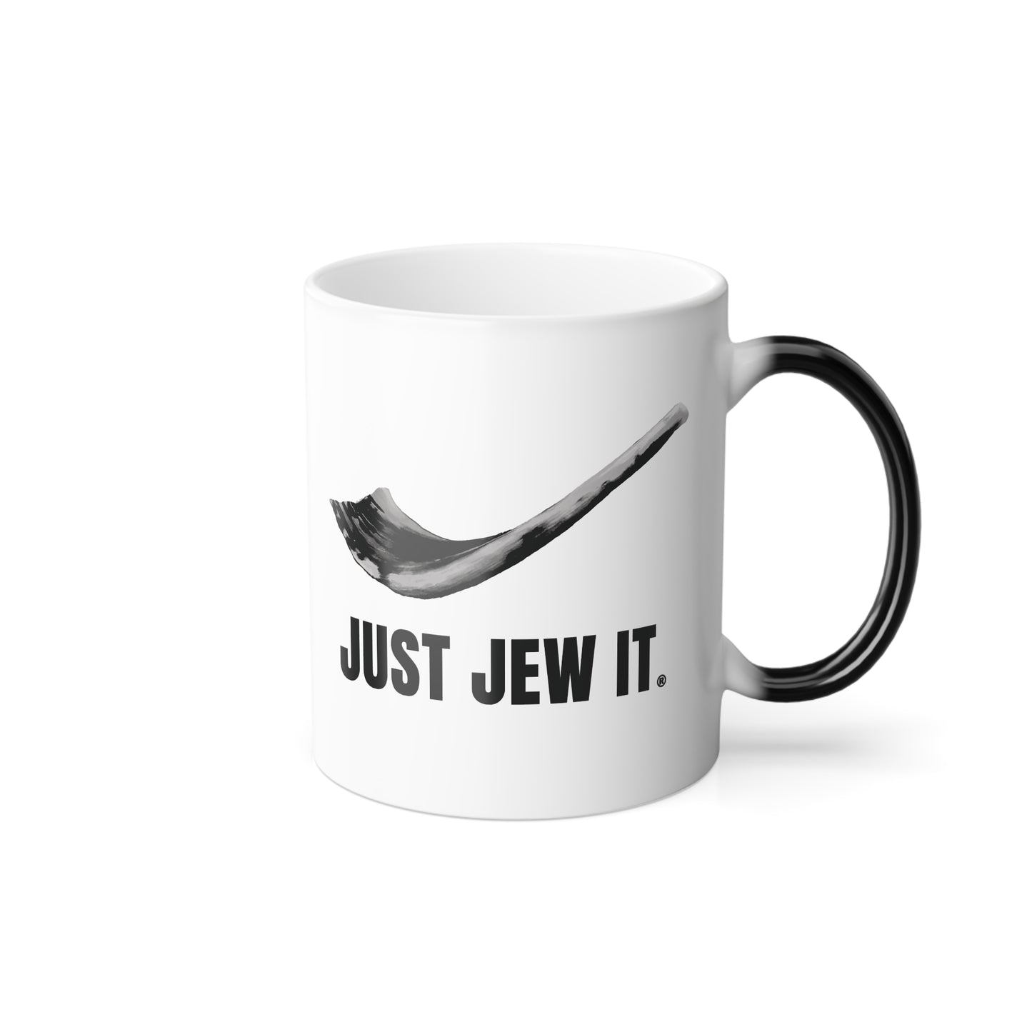 Color Morphing Mug, 11oz - Just Jew It® Official Mug Logo WIth Shofar, Jewish Gift, Coffee Cup, Tea Mug, Unique Present, Ceramic Drinkware