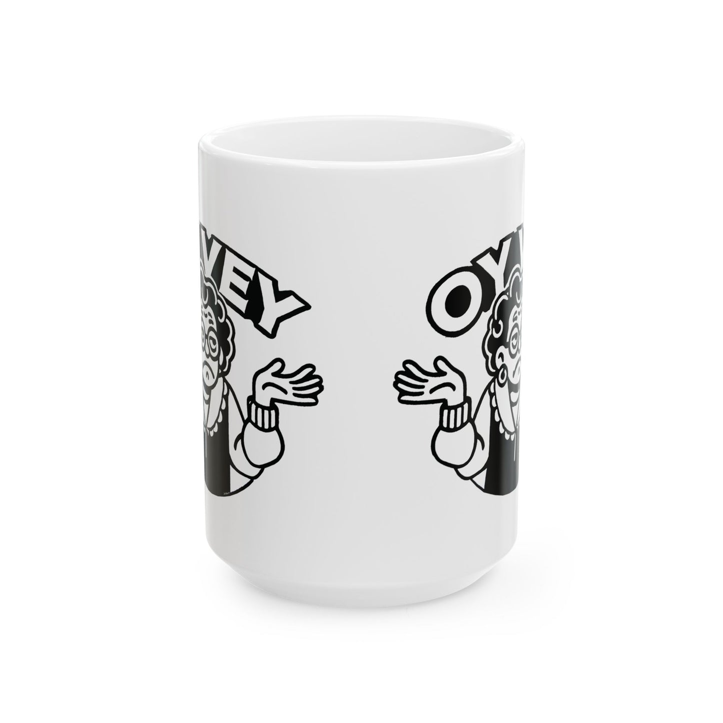 Oy Vey Granny Shrug - Stylish Gift for Coffee Lovers, Home Decor, Office Use, Funny Quotes, Engaging Conversation Starter